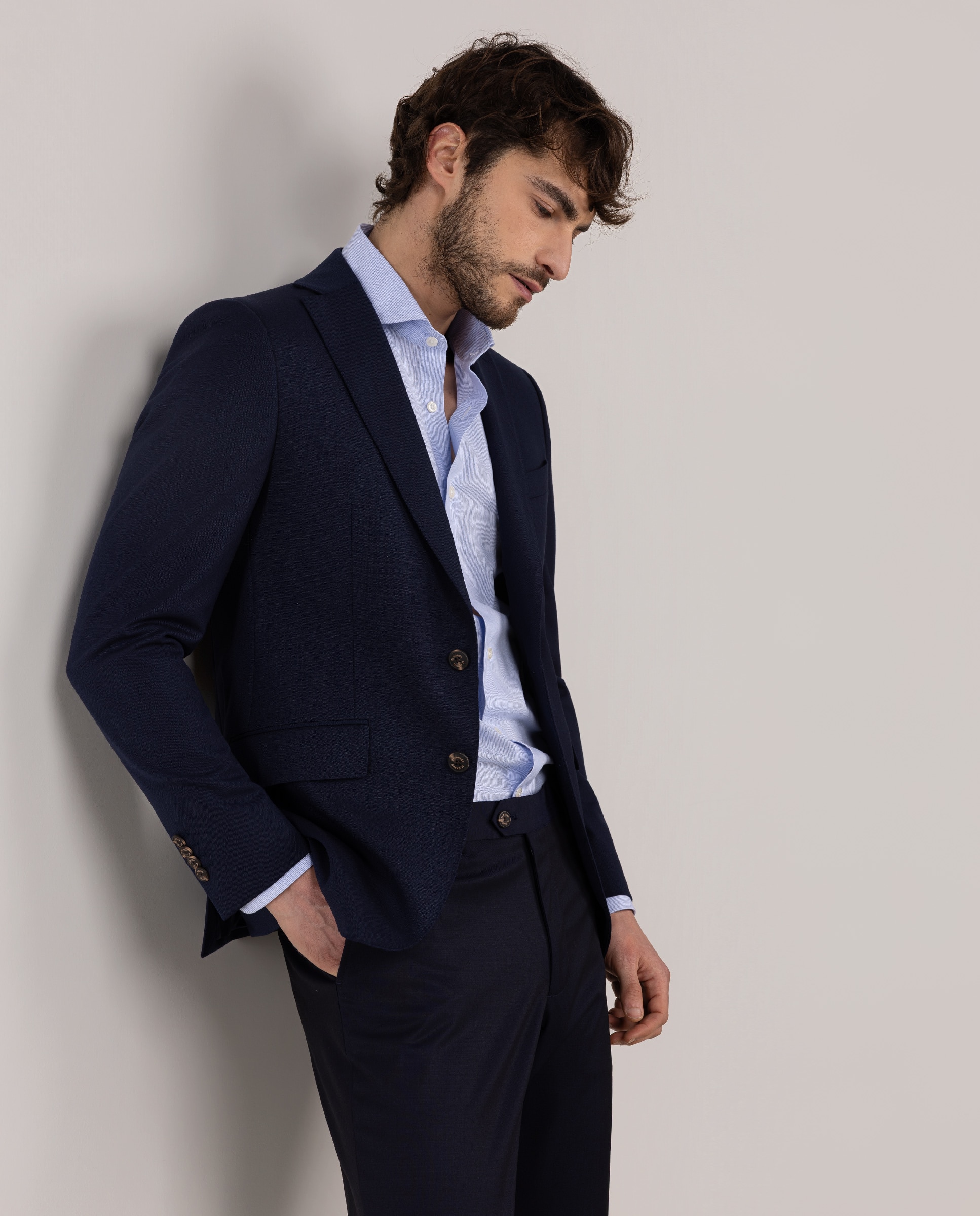Imagen 0 de Americana de traje de hombre lavable Azul marino