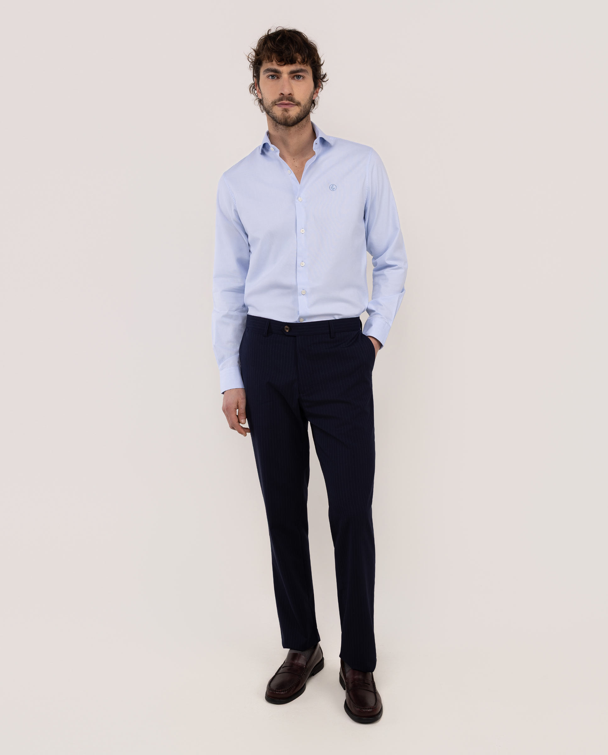 El Ganso - Pantalón de traje de hombre lavable de rayas.