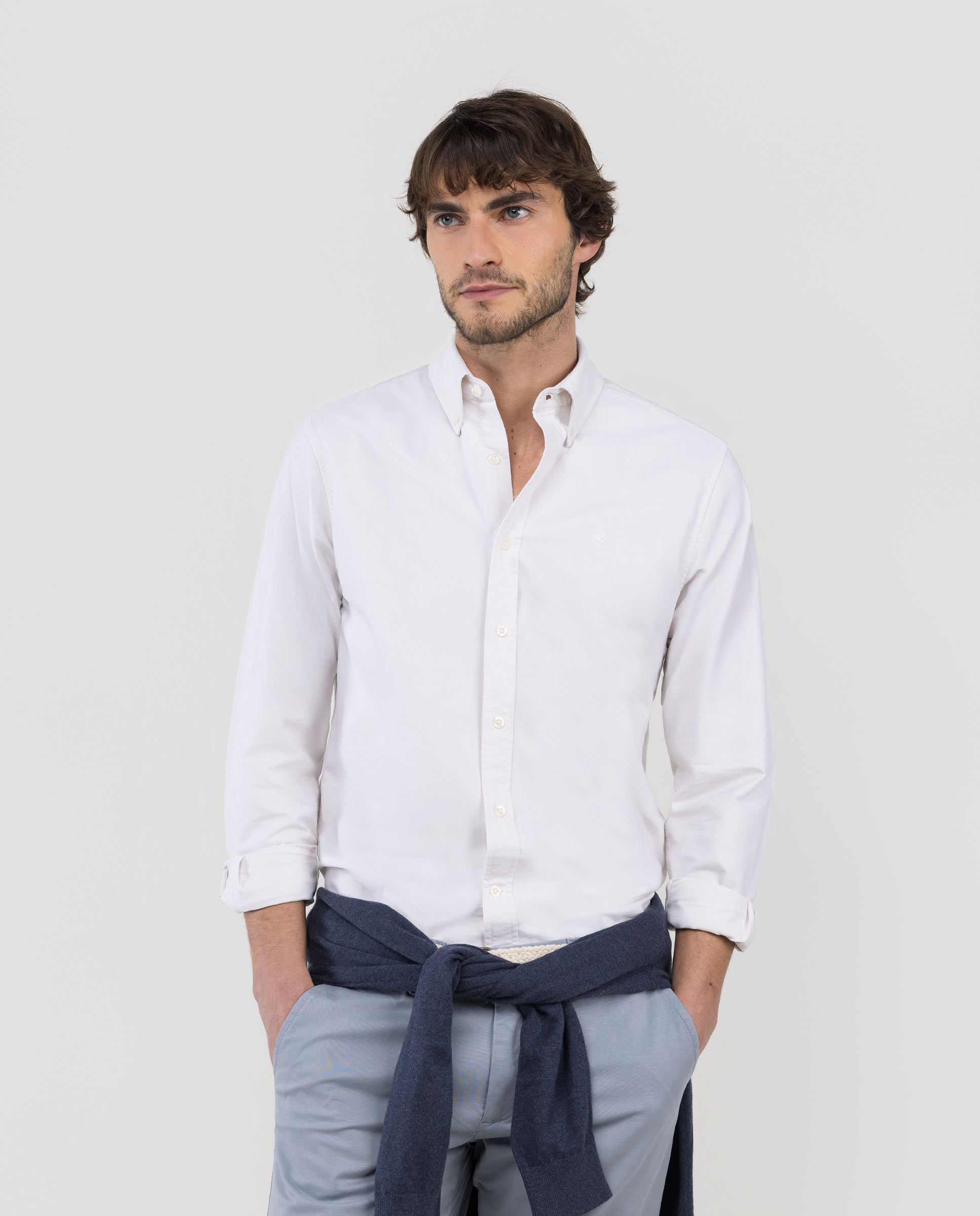 Imagen 0 de Camisa de hombre oxford lisa Beige