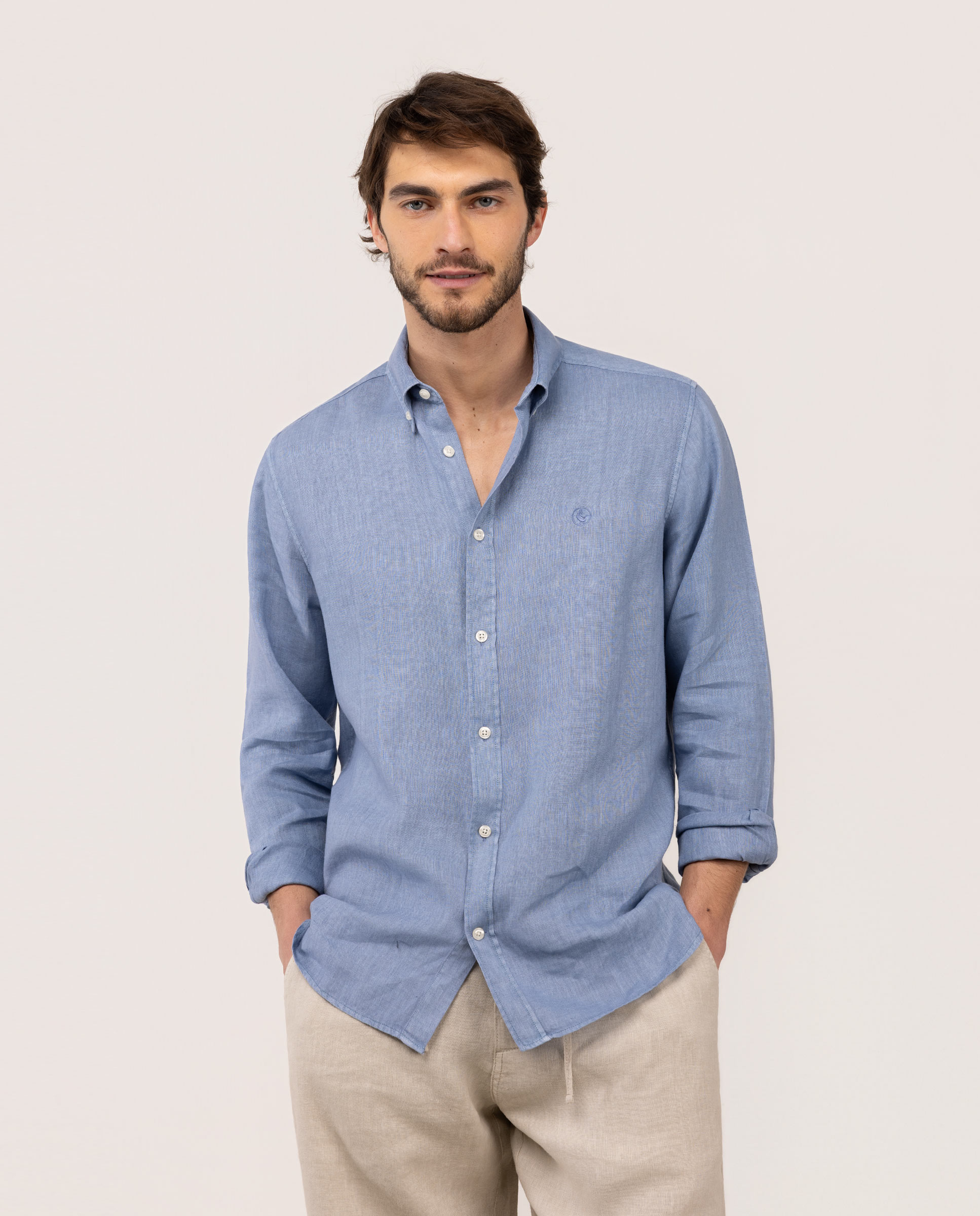 El Ganso - Camisa de lino de hombre garment dyed.