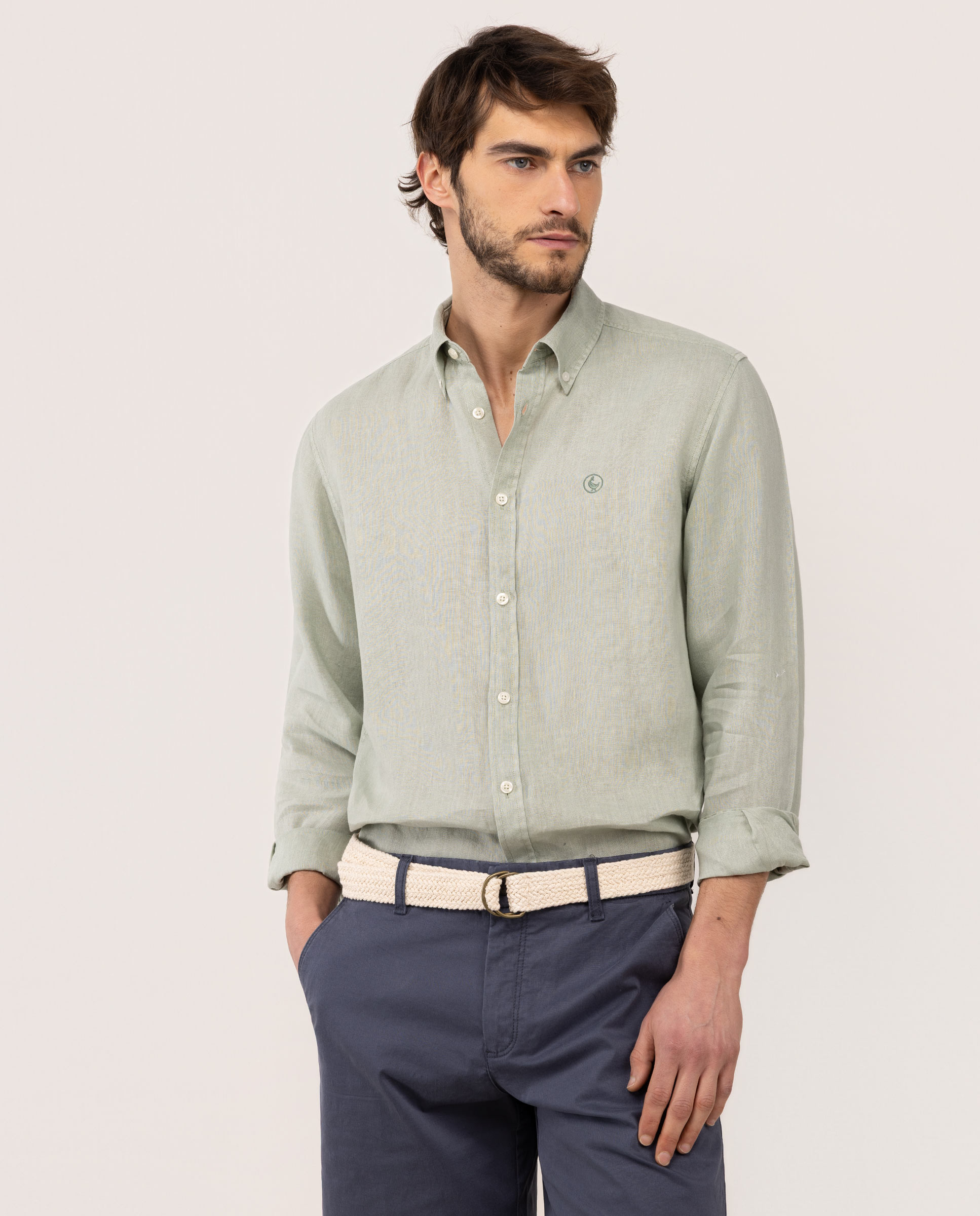 El Ganso - Camisa de lino de hombre garment dyed.