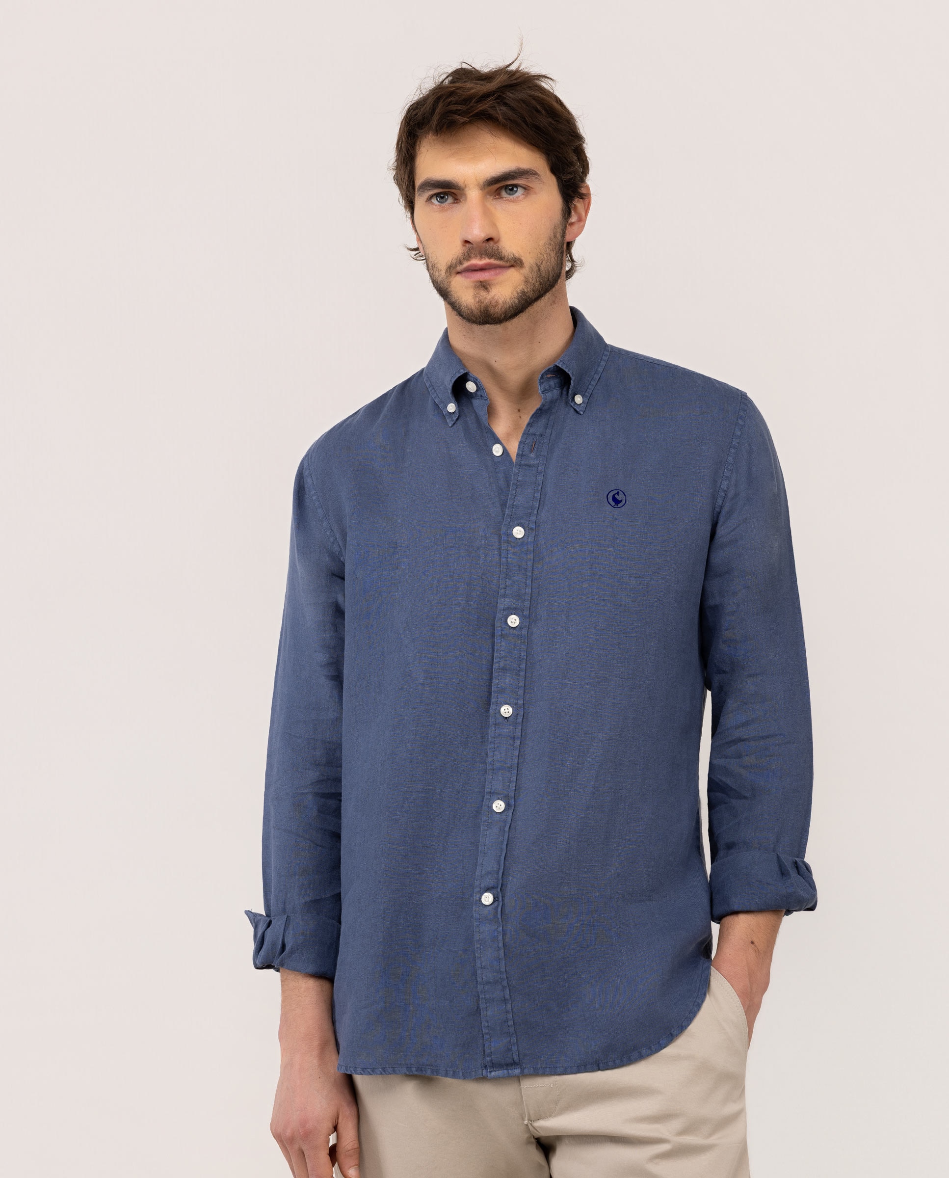 El Ganso - Camisa de lino de hombre garment dyed.