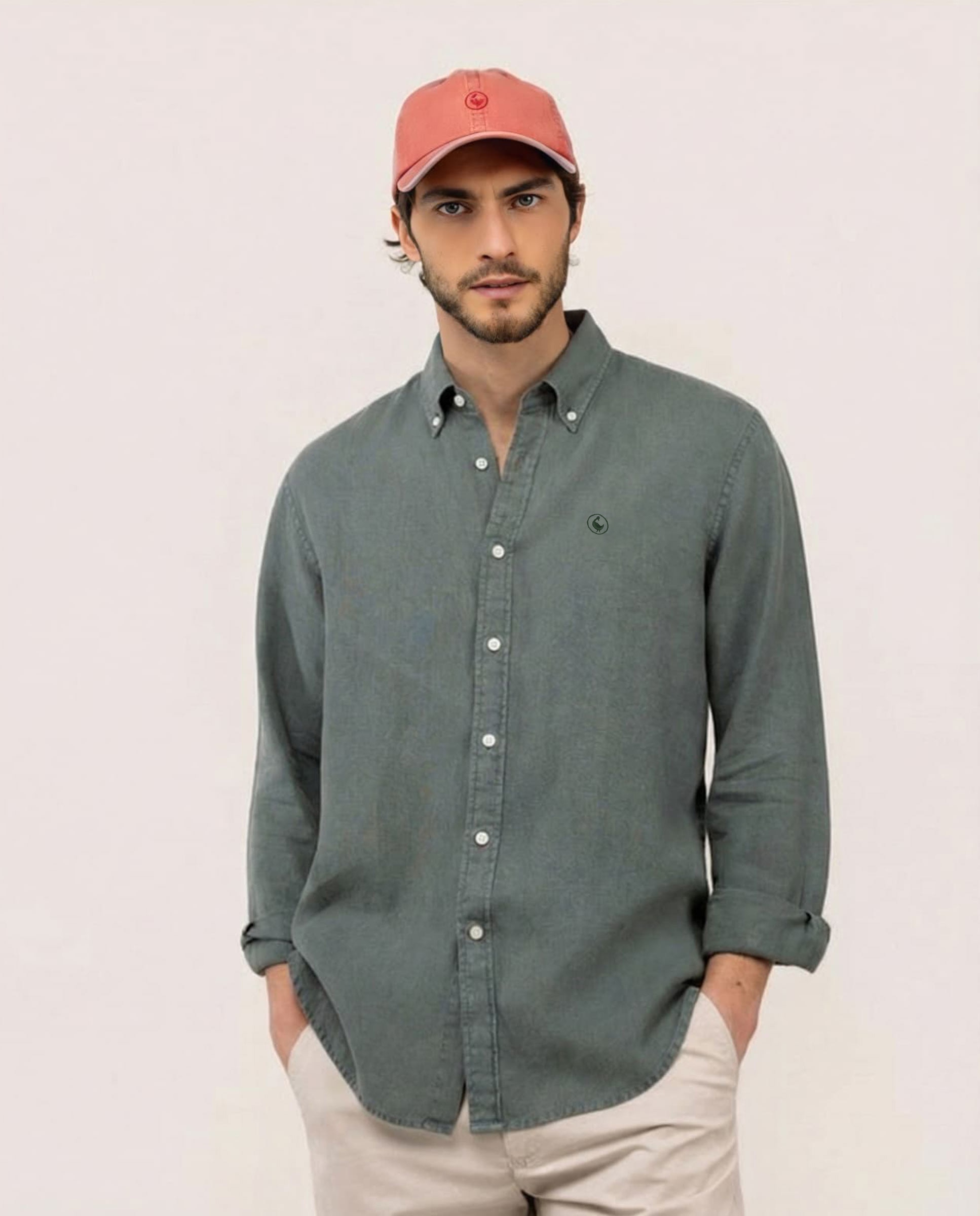 El Ganso - Camisa de lino de hombre garment dyed.