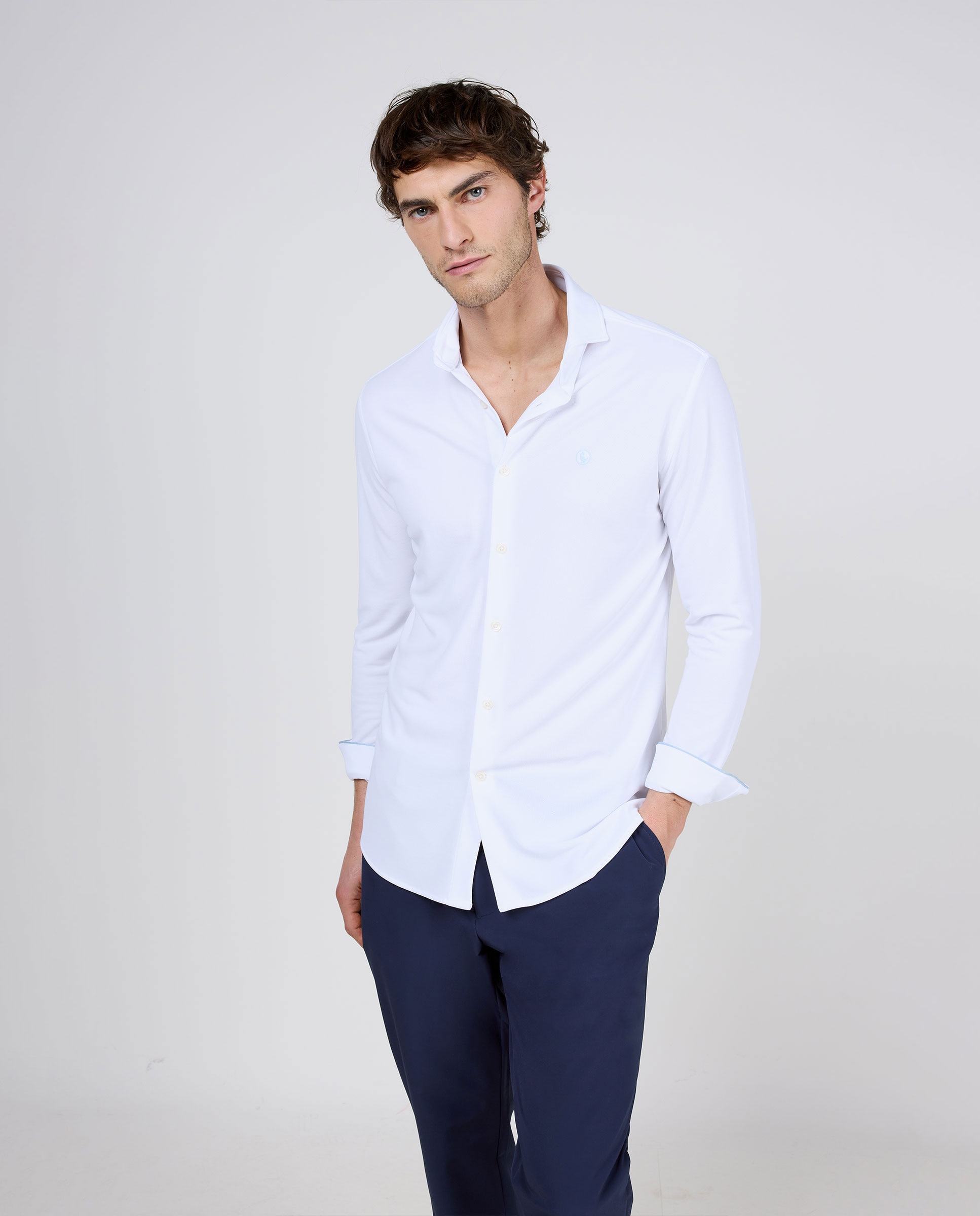 Camisa de hombre sepiia lisa - El Ganso - Blanco Blanco-1
