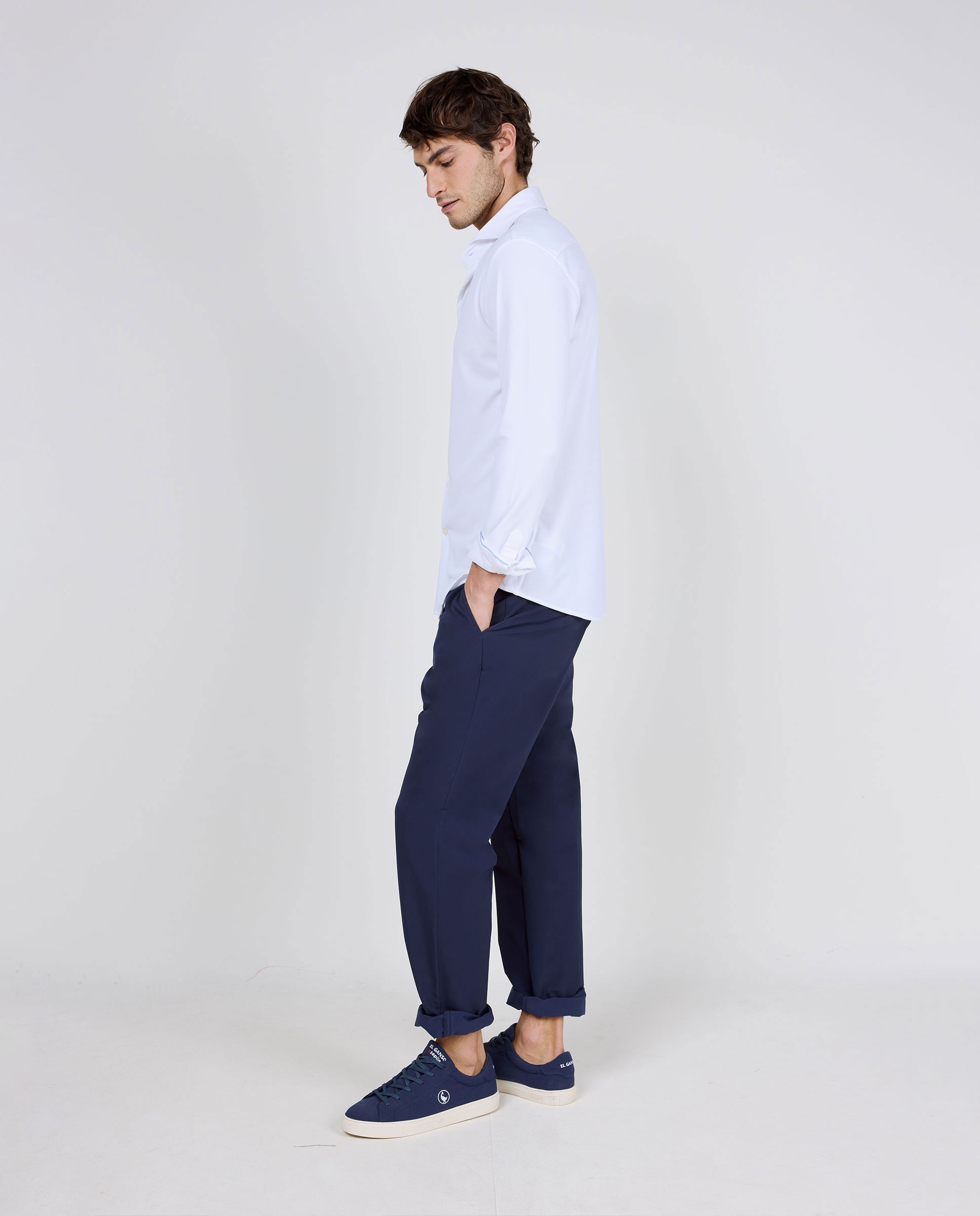 Camisa de hombre sepiia lisa - El Ganso - Blanco Blanco-3