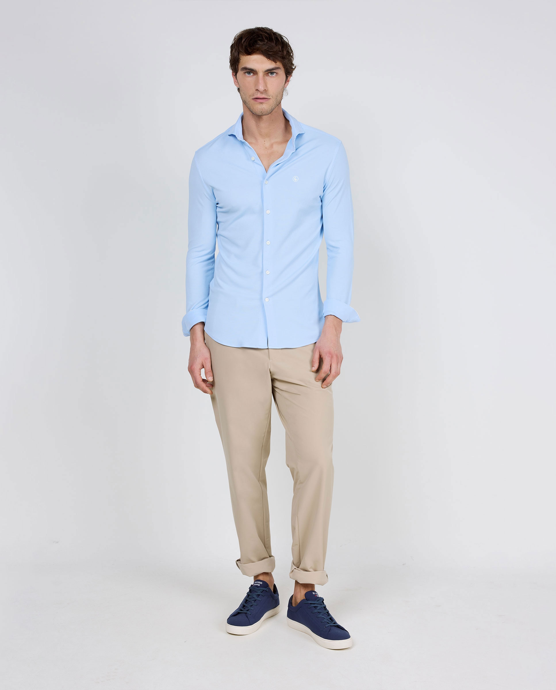 Camisa de hombre sepiia lisa - El Ganso - Azul claro Azul claro-2