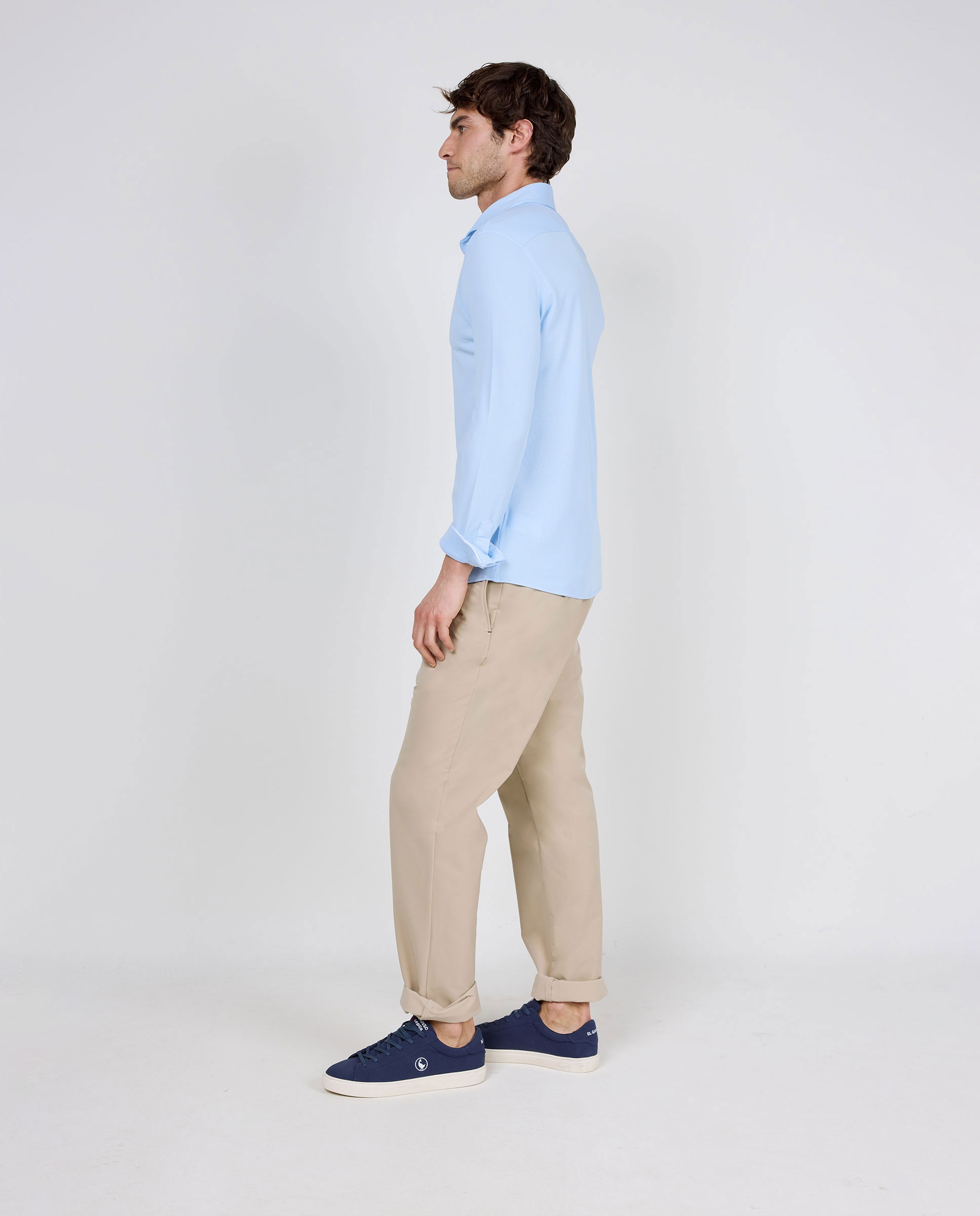 Camisa de hombre sepiia lisa - El Ganso - Azul claro Azul claro-3