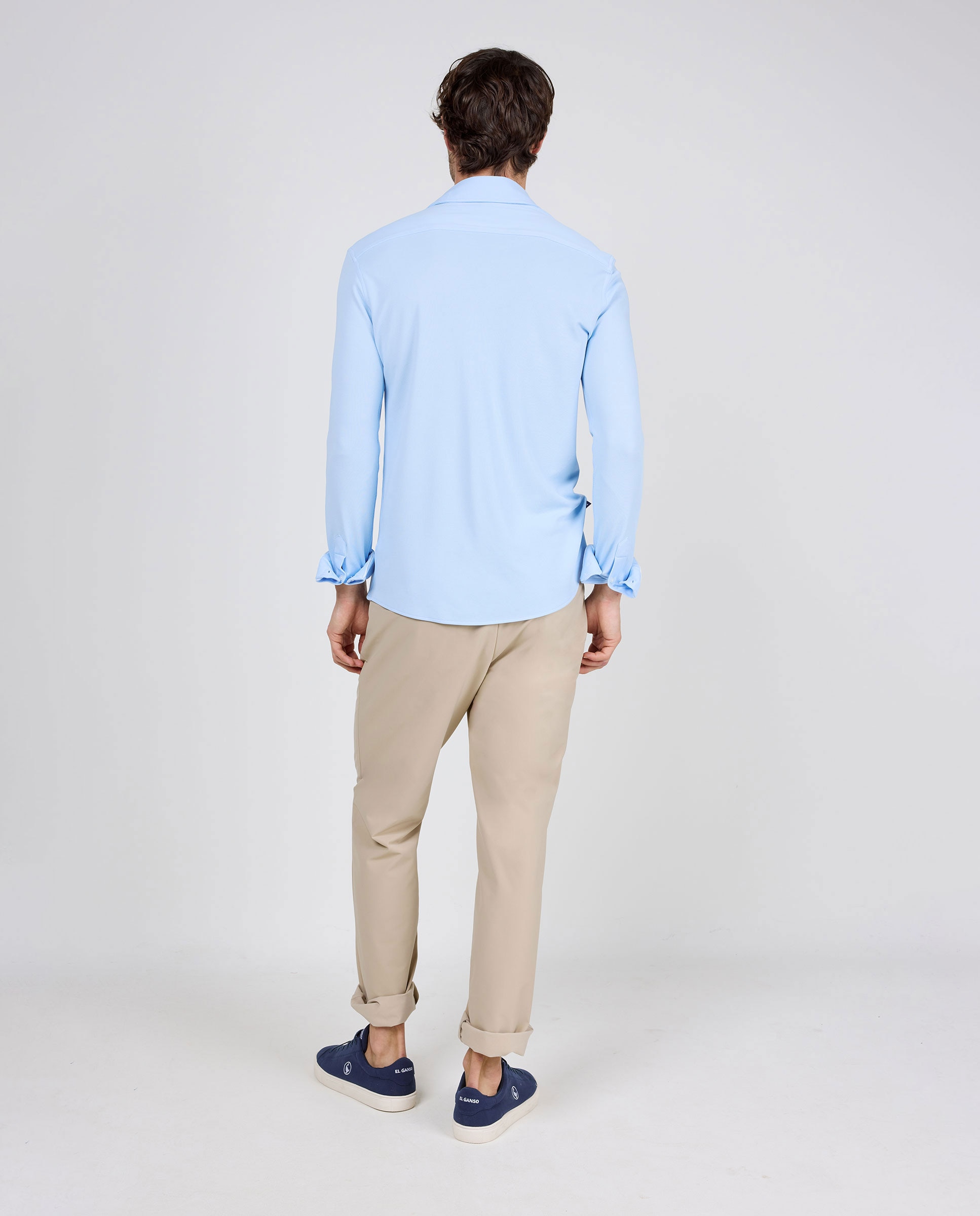 Camisa de hombre sepiia lisa - El Ganso - Azul claro Azul claro-4