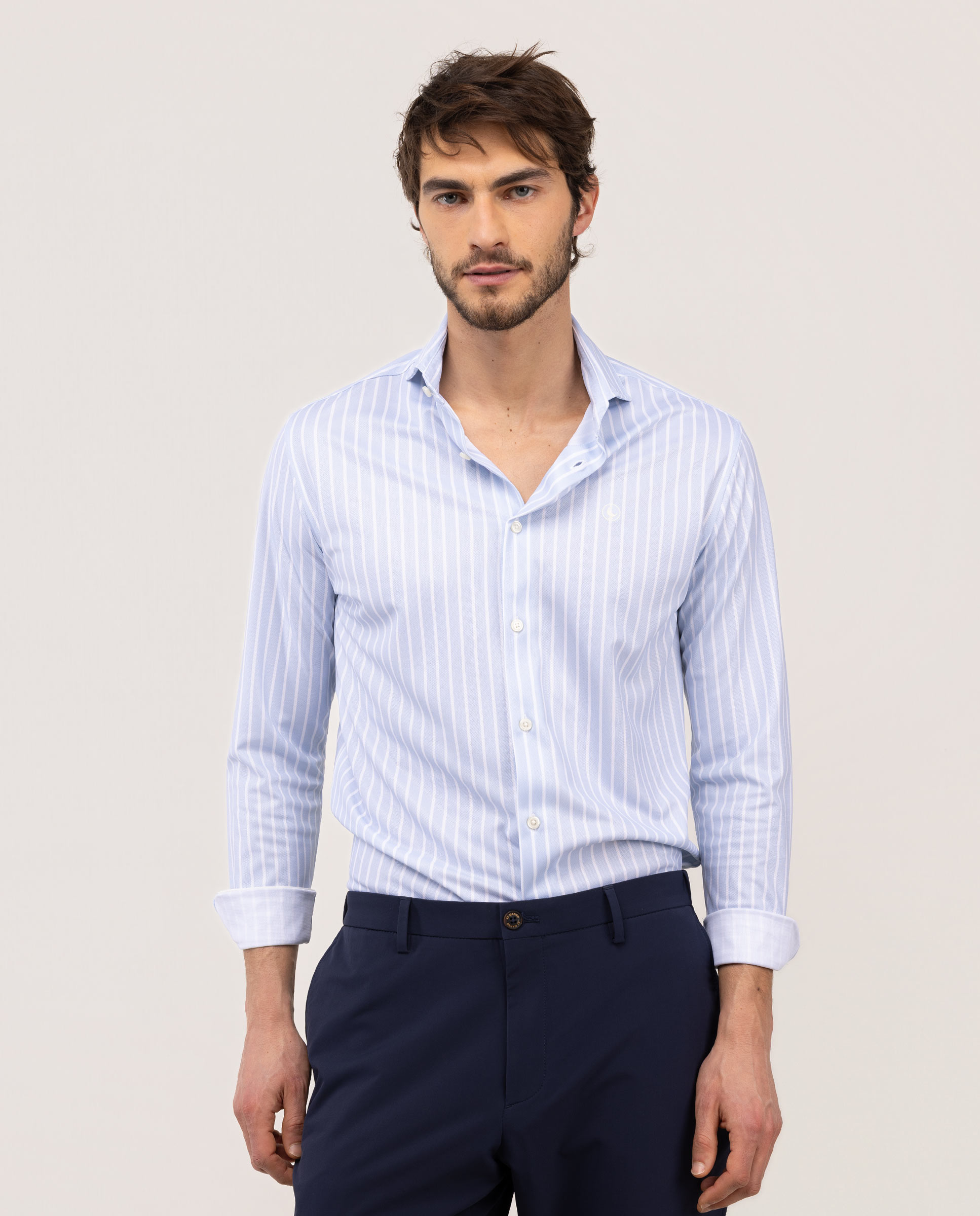 Camisa de hombre sepiia de rayas butcher - El Ganso - Azul Azul-1