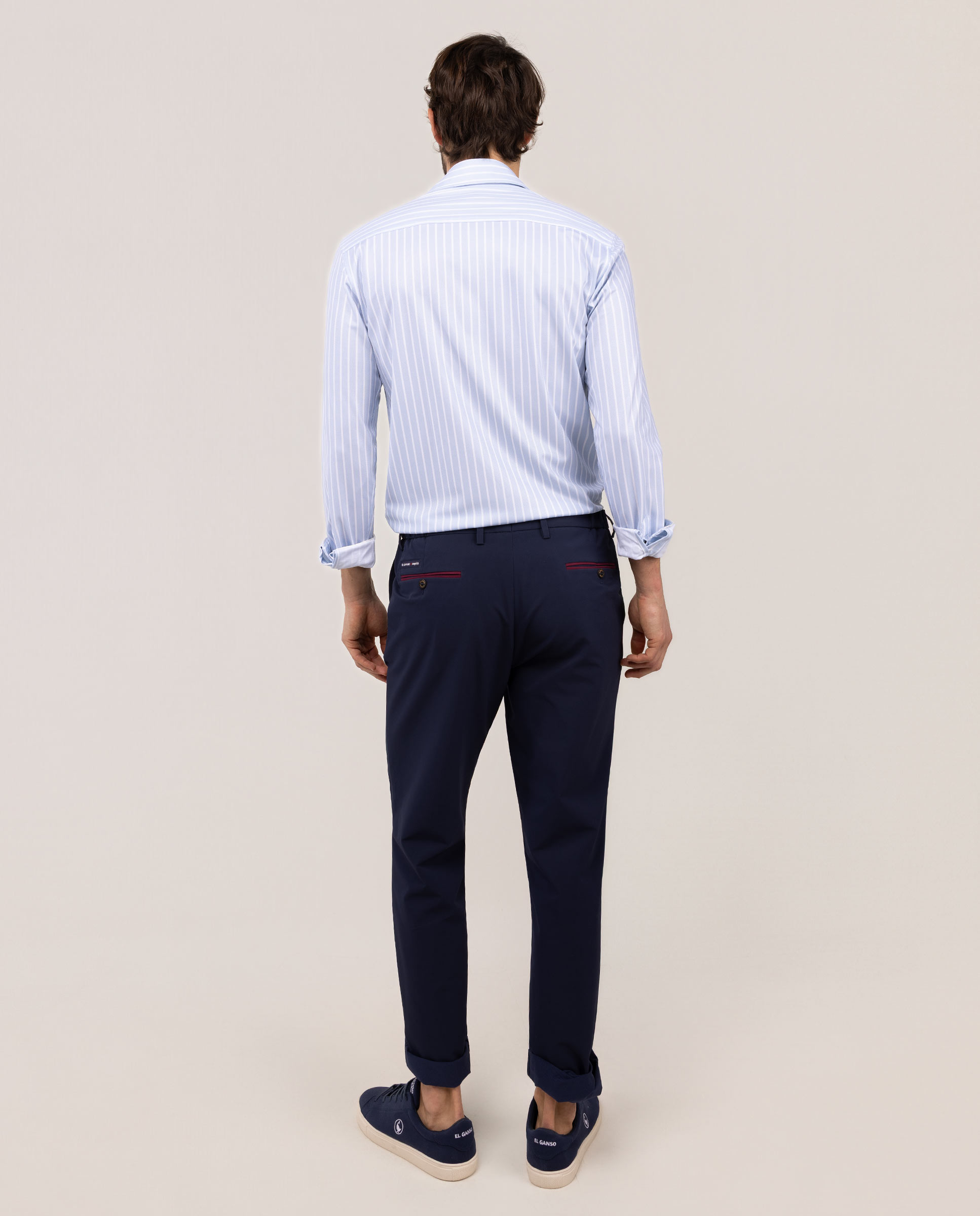 Camisa de hombre sepiia de rayas butcher - El Ganso - Azul Azul-4