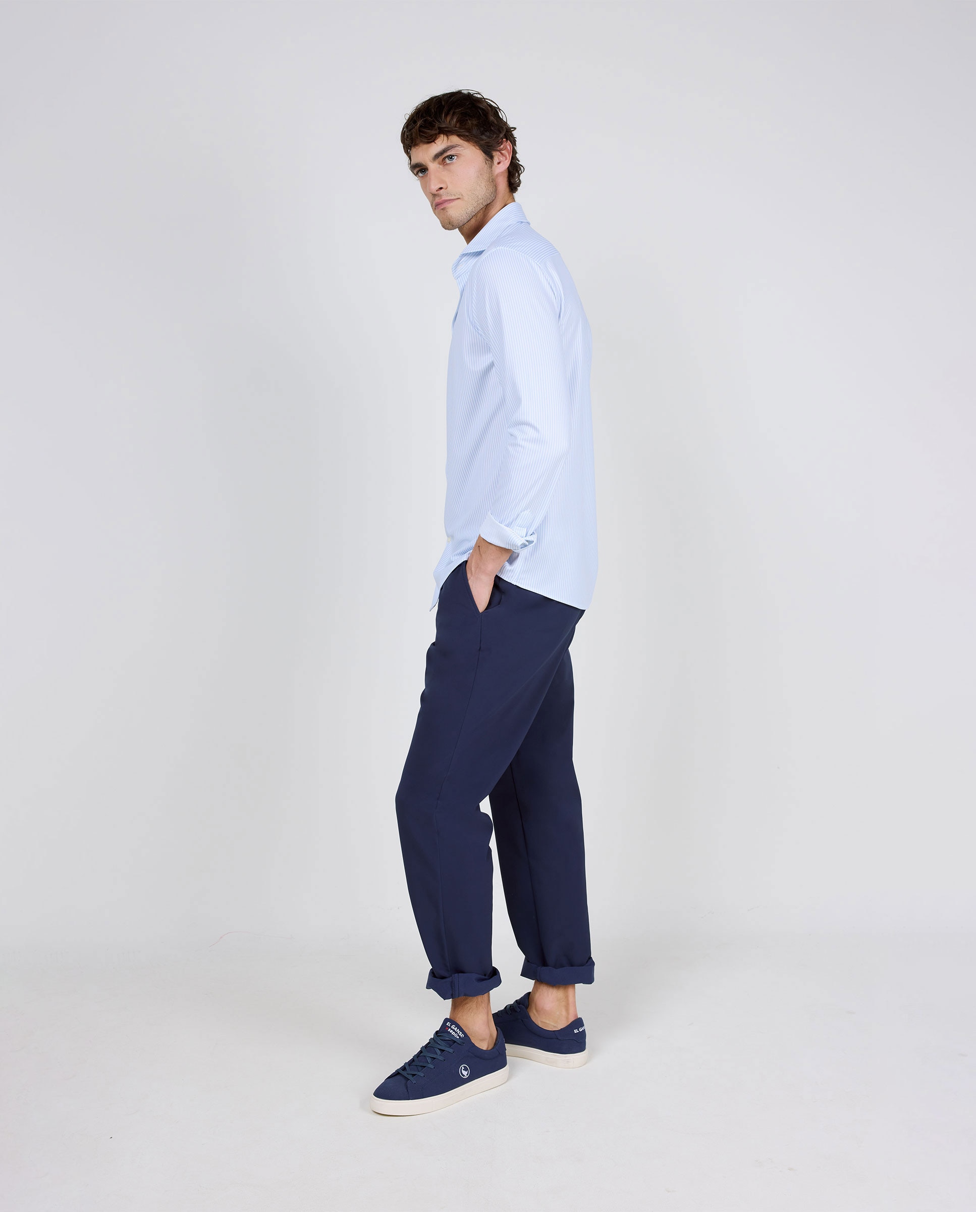 Imagen 3 de Camisa de hombre sepiia raya yale - El Ganso - Azul claro Azul claro