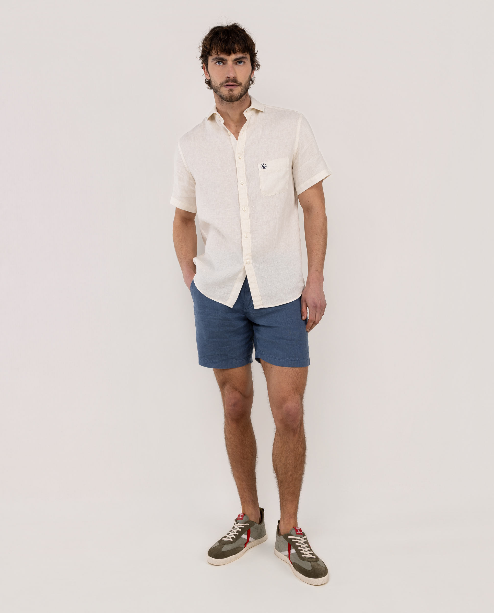 Camisa de lino de hombre de manga corta - El Ganso - Beige Beige-2