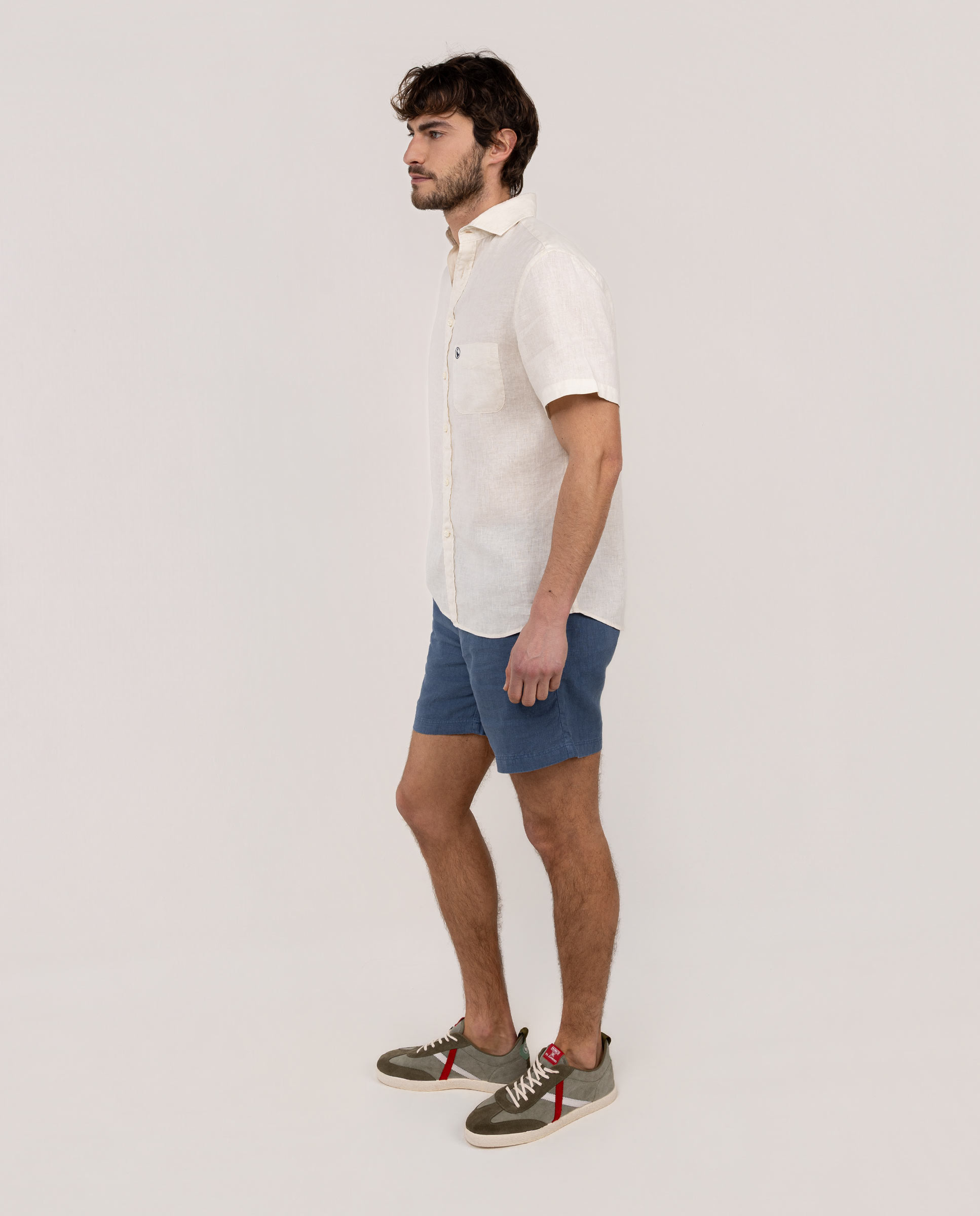 Camisa de lino de hombre de manga corta - El Ganso - Beige Beige-3