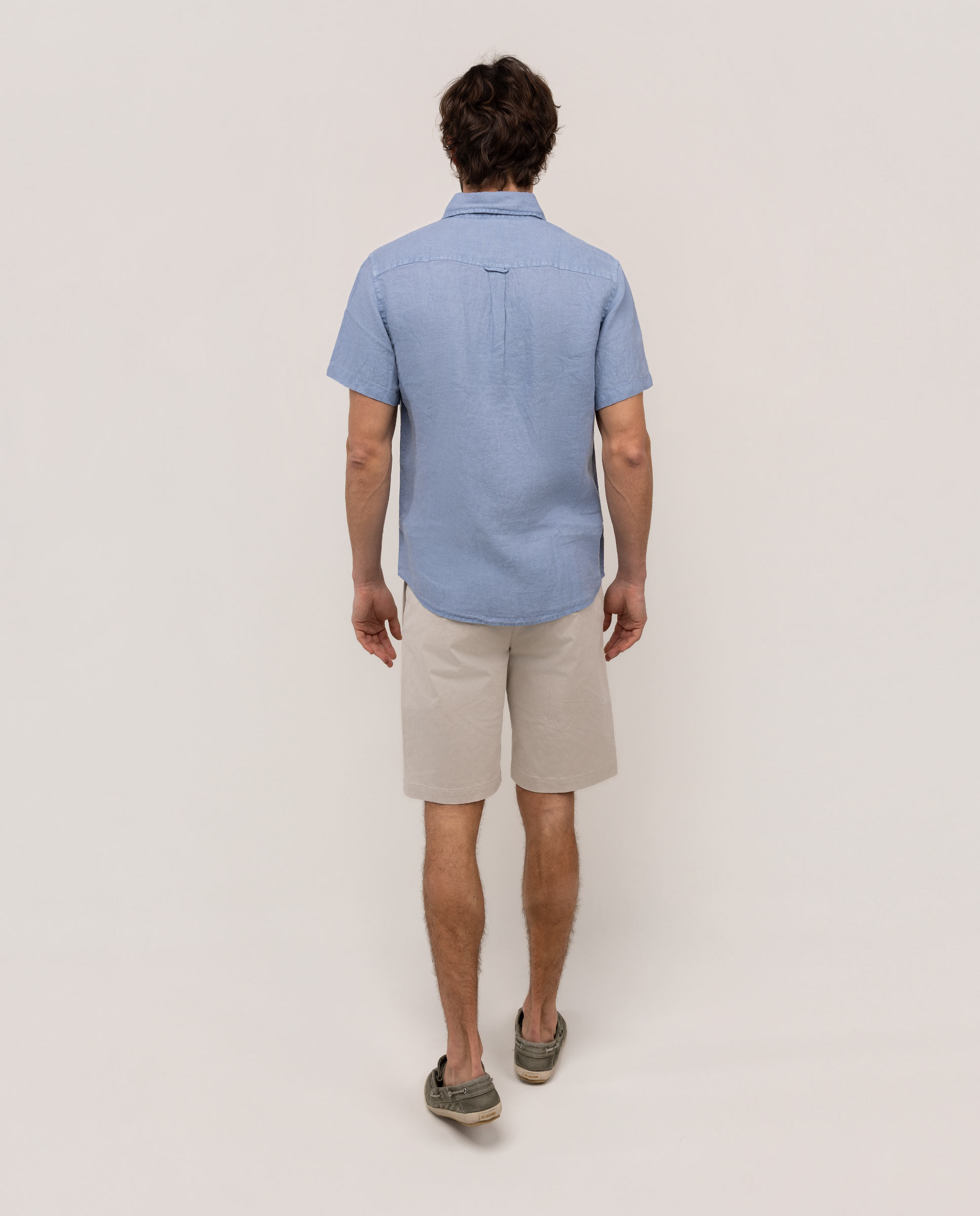 Camisa de lino de hombre de manga corta - El Ganso - Azul Azul-4