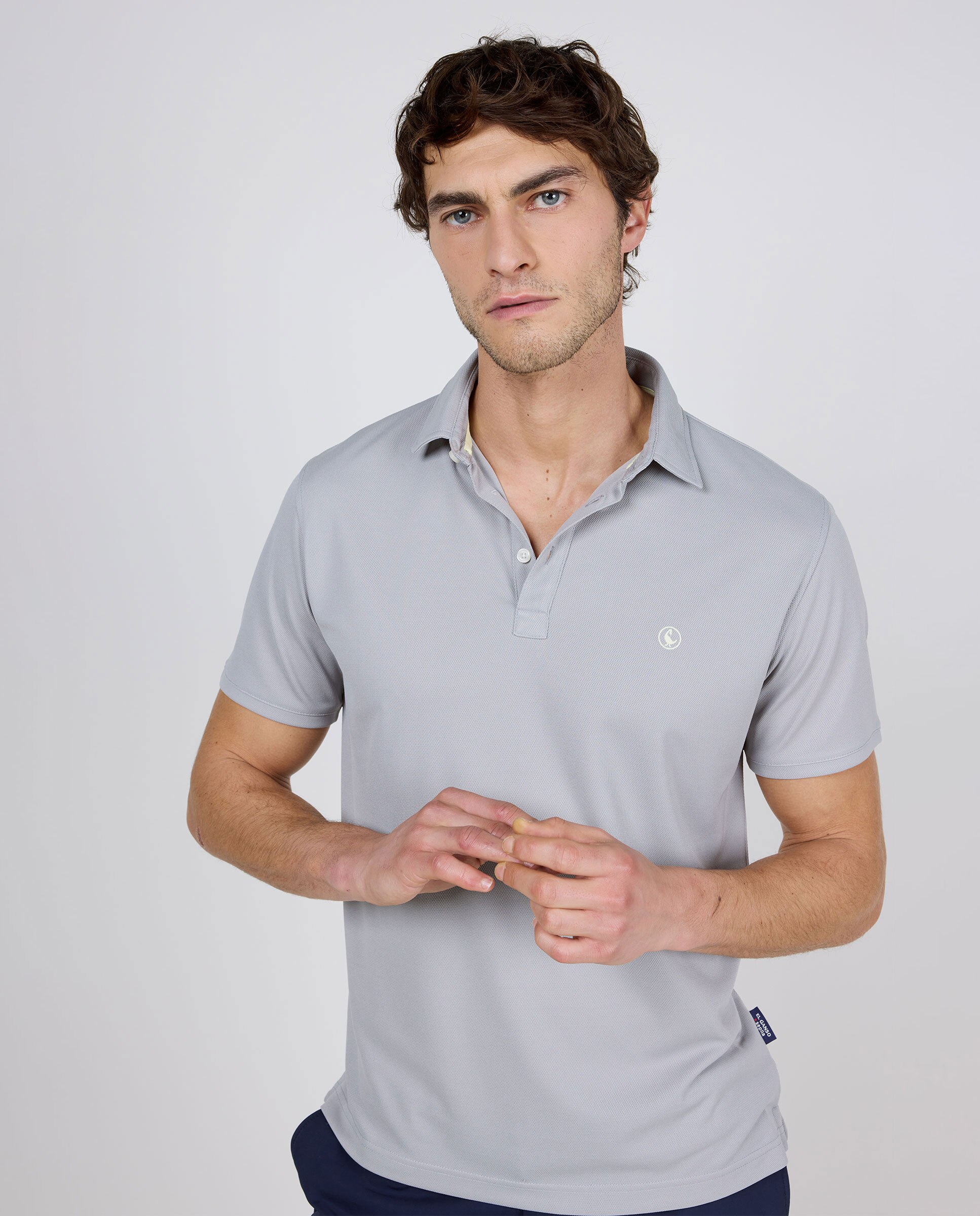 Polo de hombre de manga corta sepiia - El Ganso - Gris Gris-1