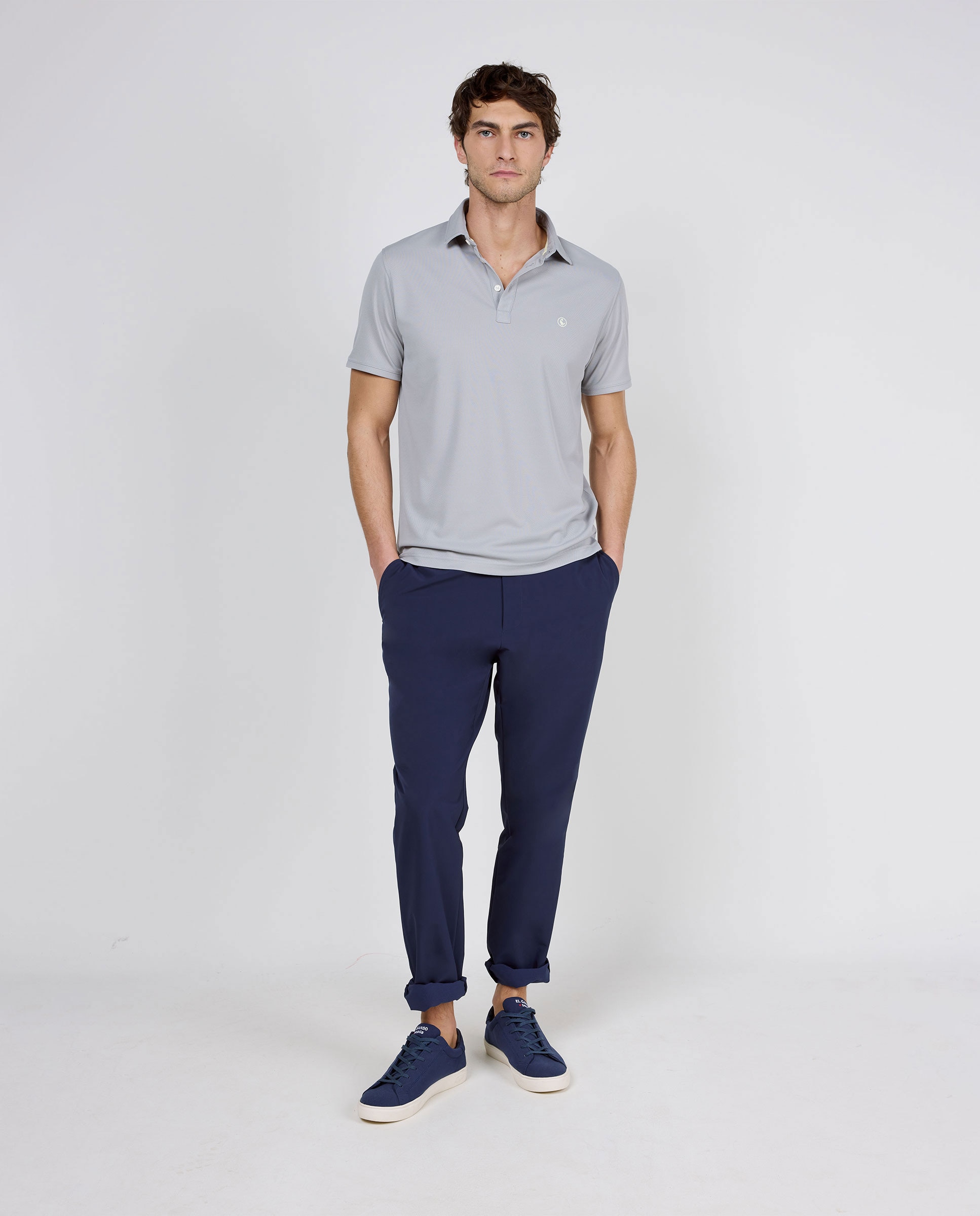 Polo de hombre de manga corta sepiia - El Ganso - Gris Gris-2