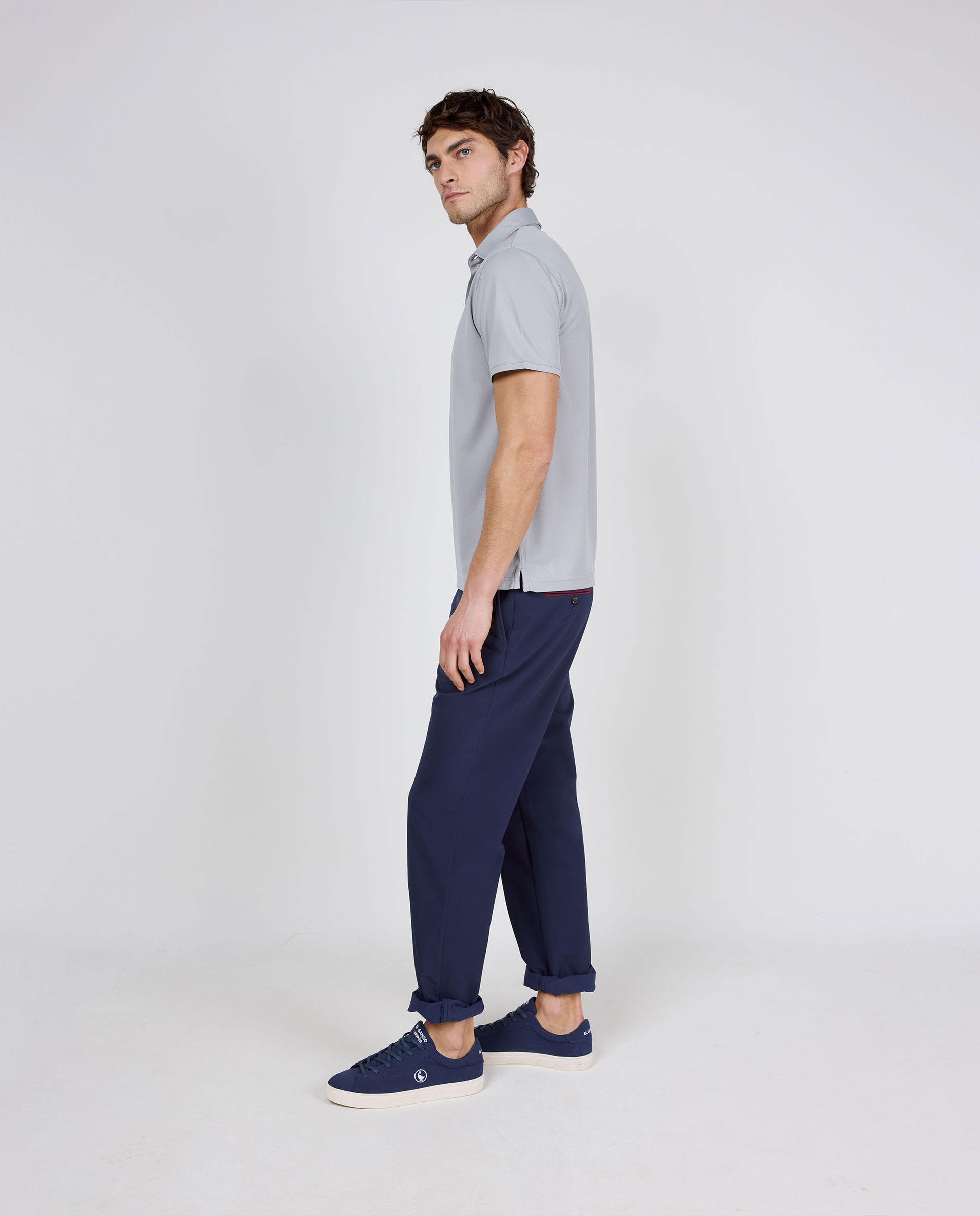 Polo de hombre de manga corta sepiia - El Ganso - Gris Gris-3