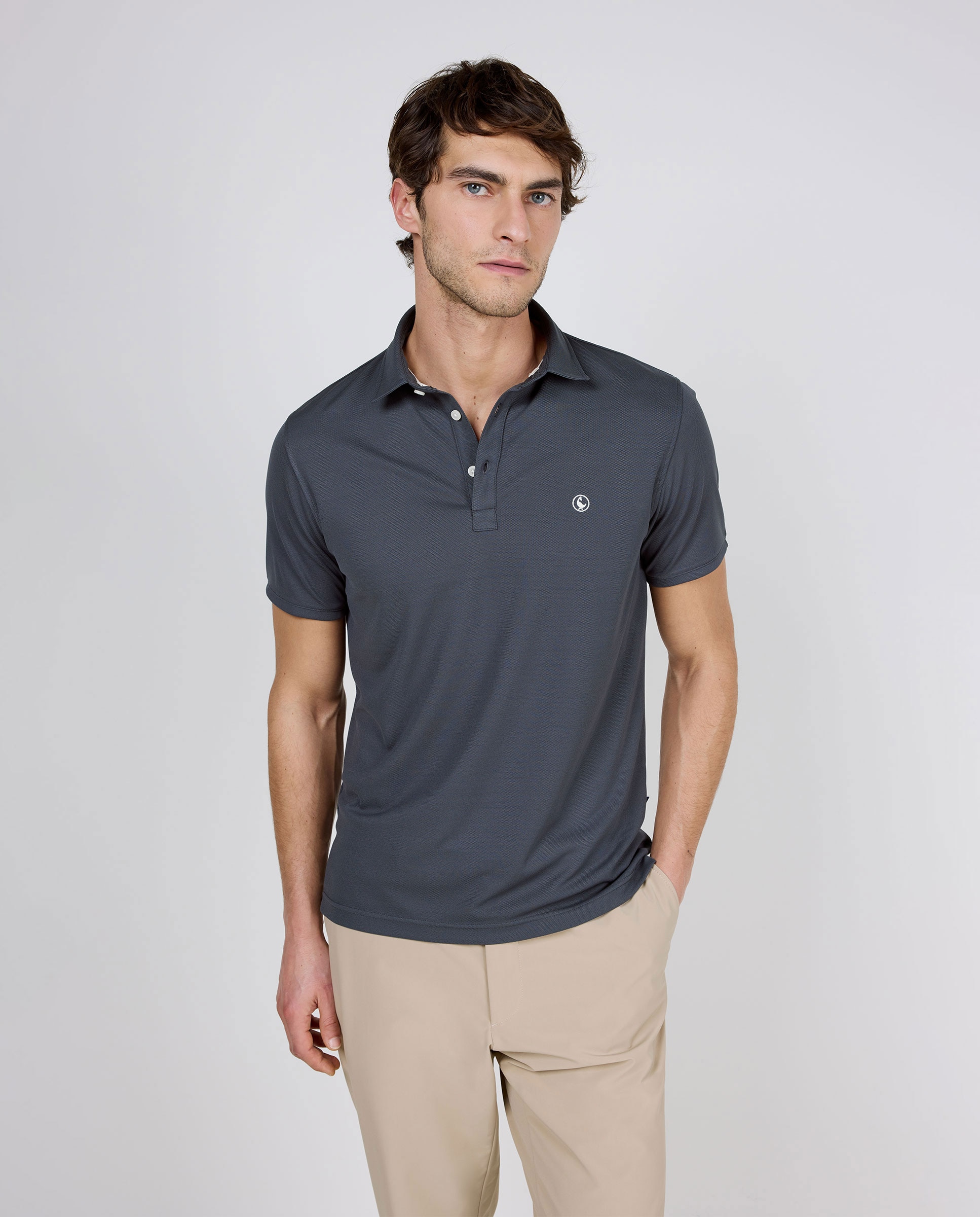 Polo de hombre de manga corta sepiia - El Ganso - Gris oscuro Gris oscuro-1