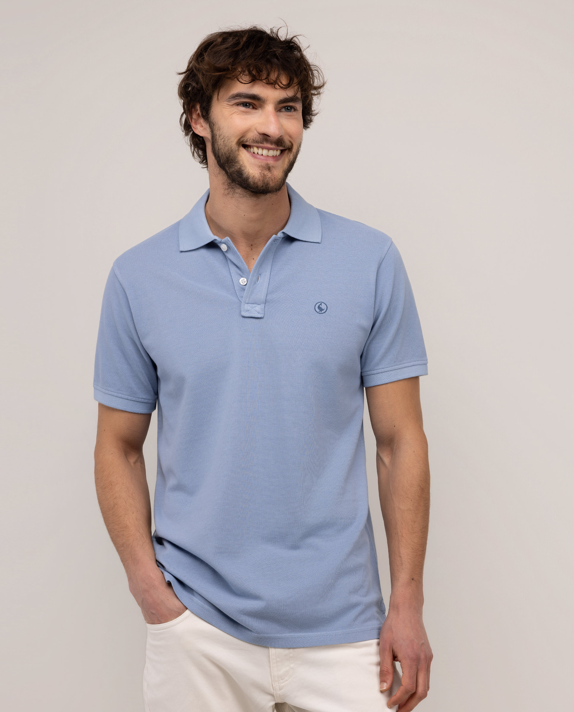 Polo piqué de hombre garment dyed - El Ganso - Azul celeste Azul celeste-1