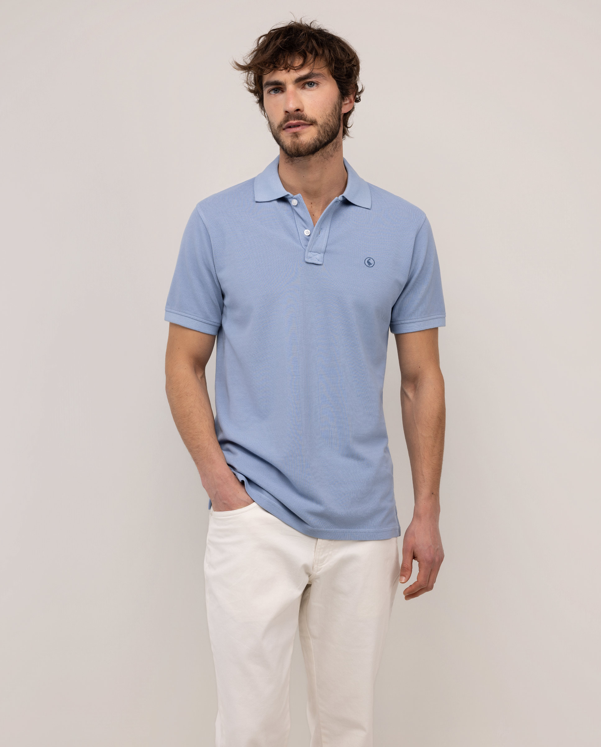 Polo piqué de hombre garment dyed - El Ganso - Azul celeste Azul celeste-2