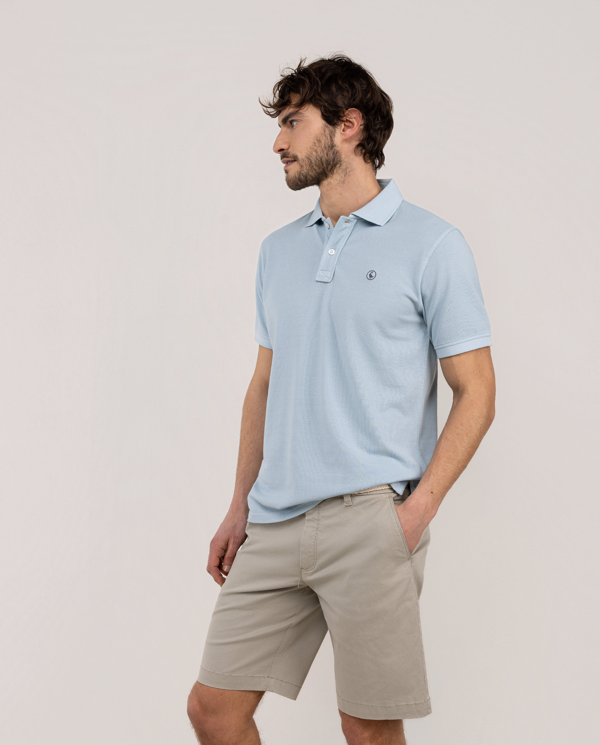Polo piqué de hombre tinte garment dyed - El Ganso - Antracita / Gris Azul celeste-3
