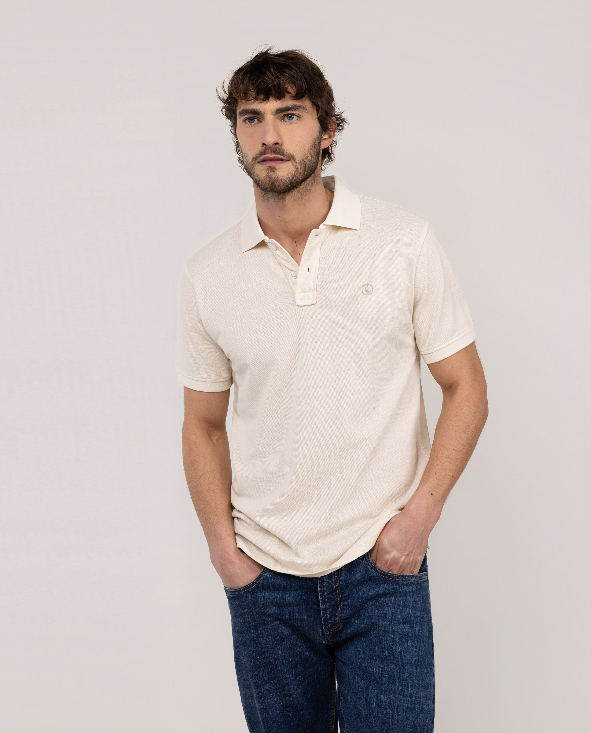 Polo piqué de hombre garment dyed - El Ganso - Crudo Crudo-1