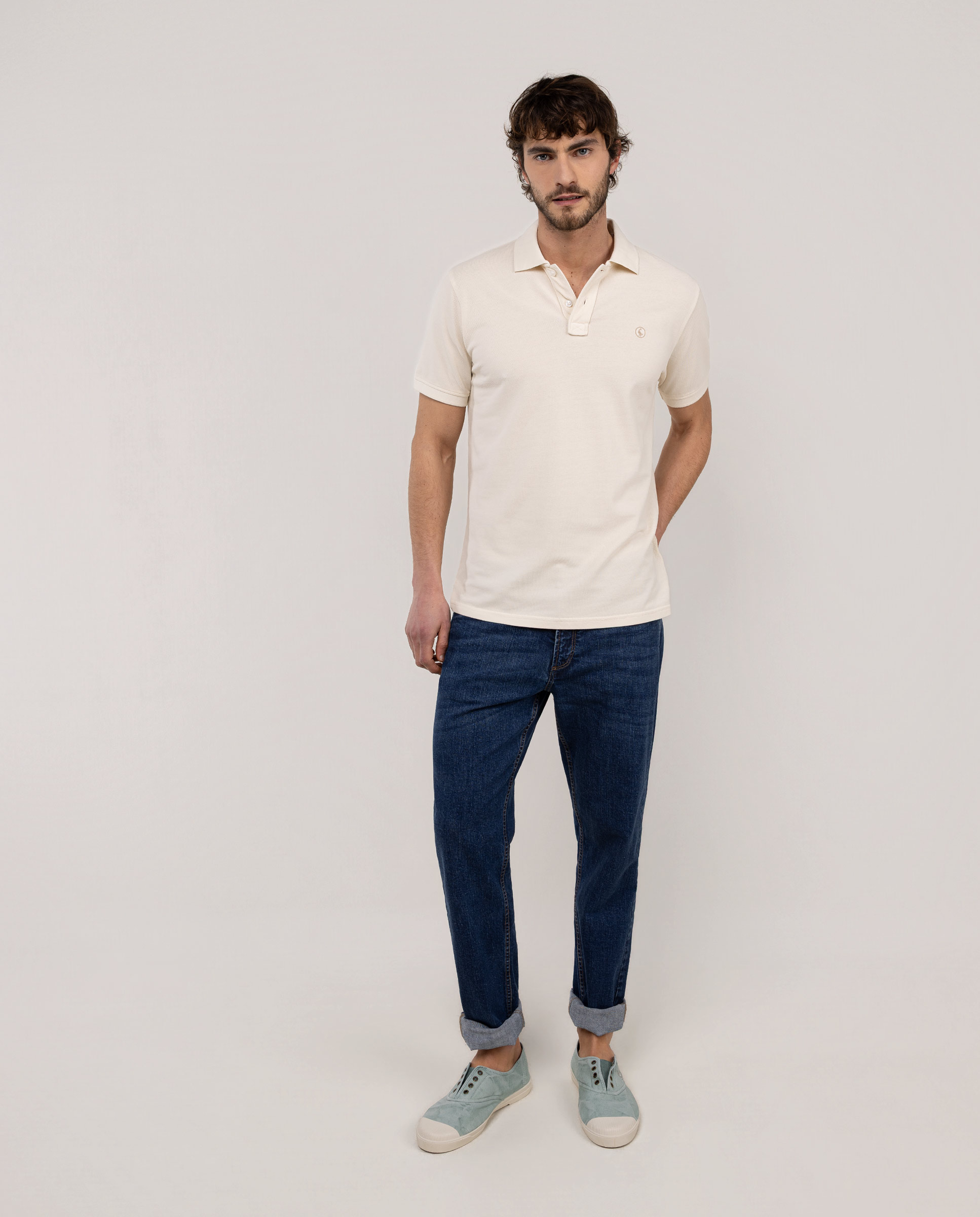Polo piqué de hombre garment dyed - El Ganso - Crudo Crudo-3