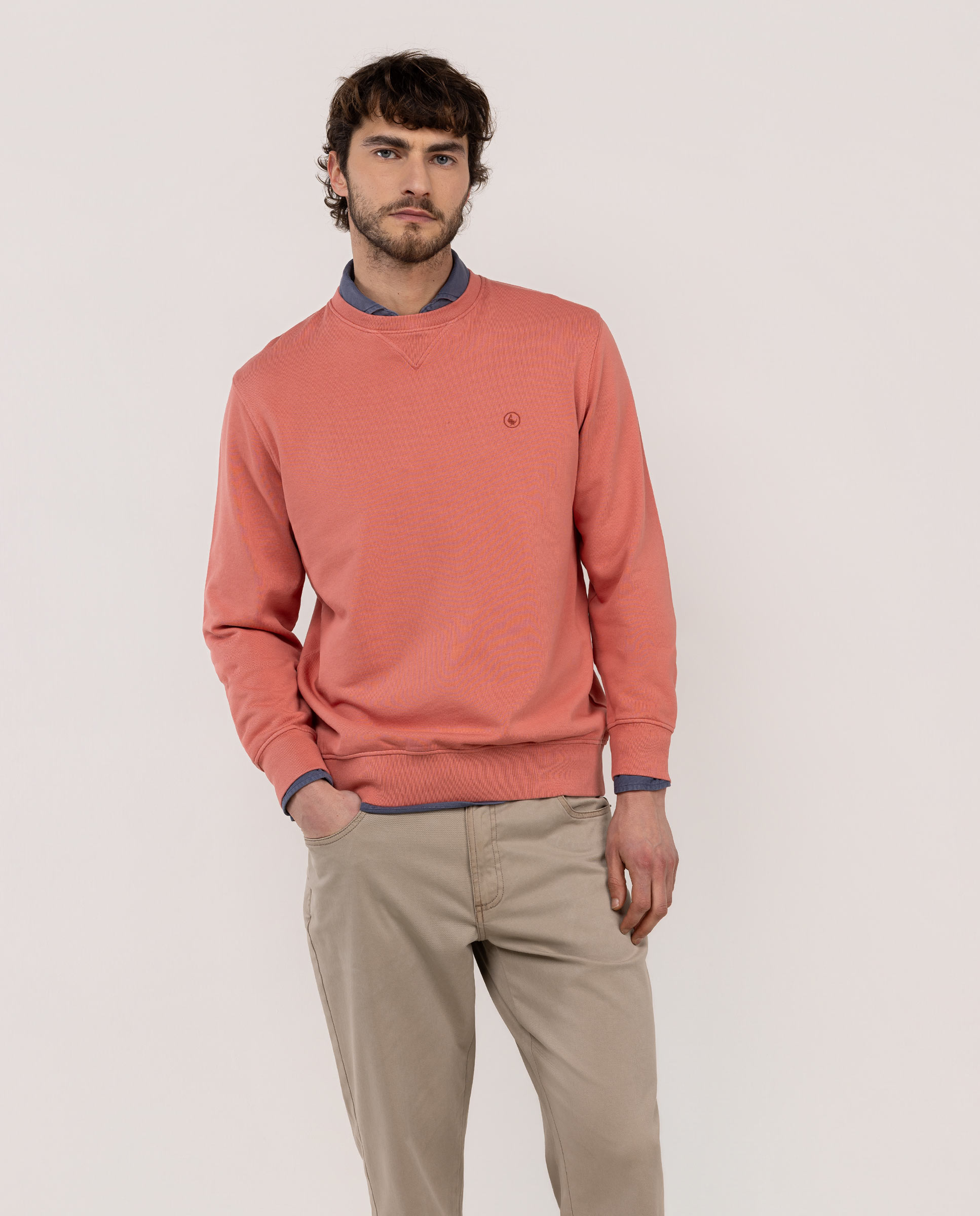 El Ganso - Sudadera cuello caja de hombre lisa.