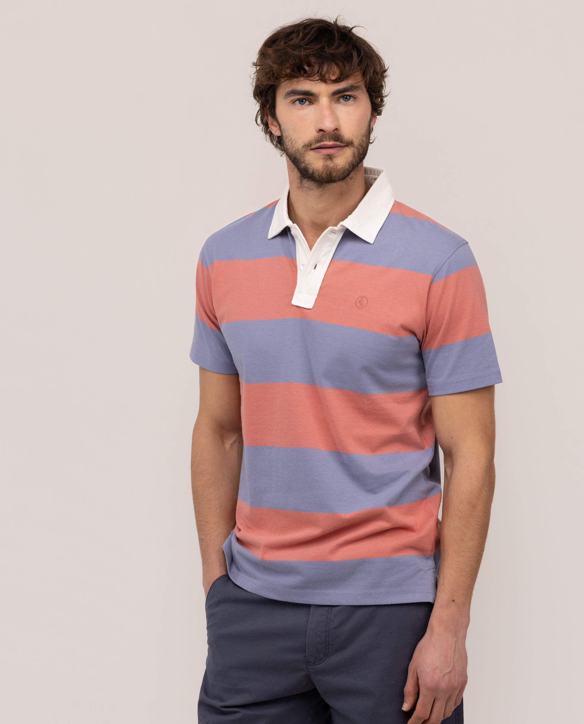 Polo rugby de hombre de manga corta - El Ganso - Rojo Rojo-1