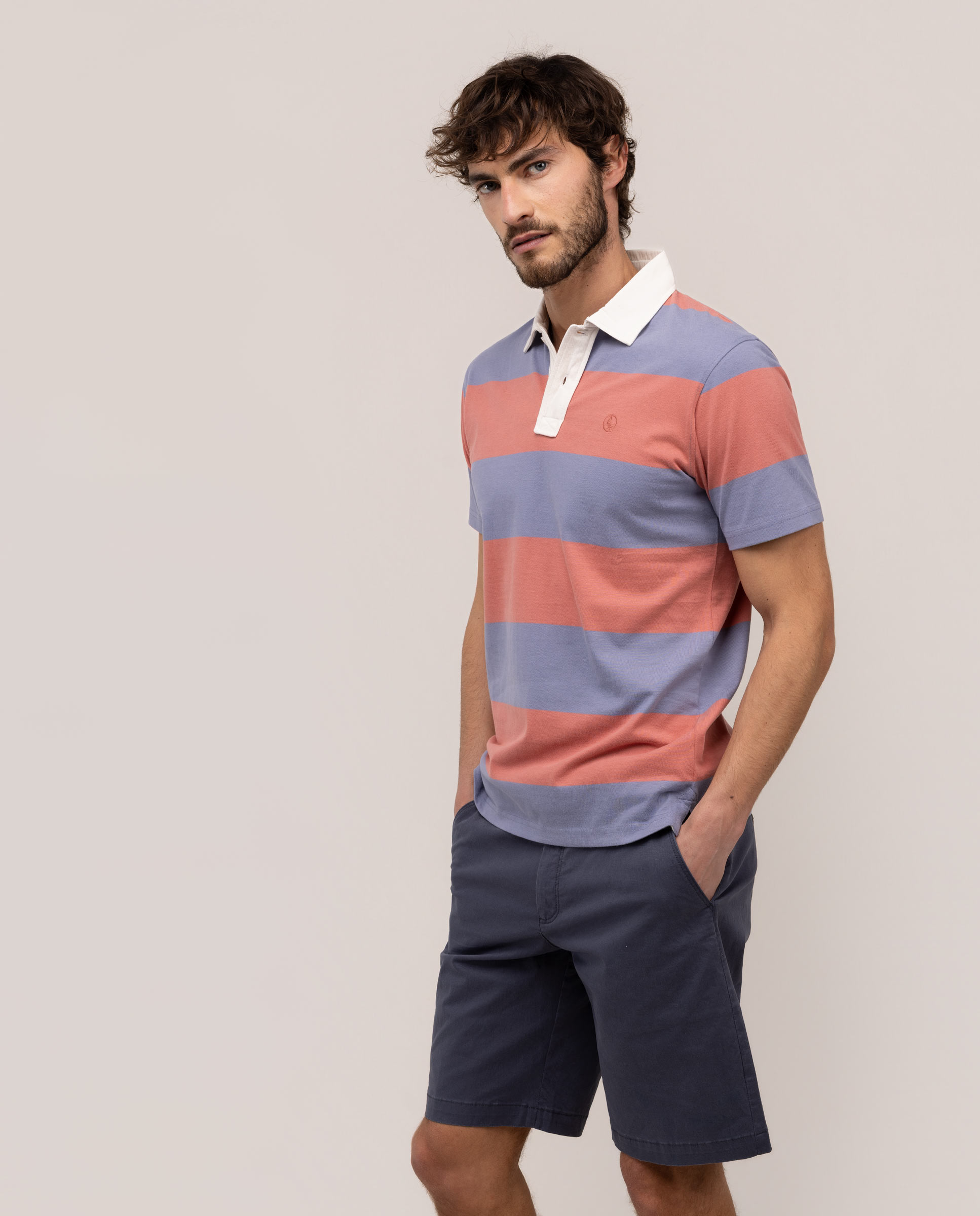 Polo rugby de hombre de manga corta - El Ganso - Rojo Rojo-3