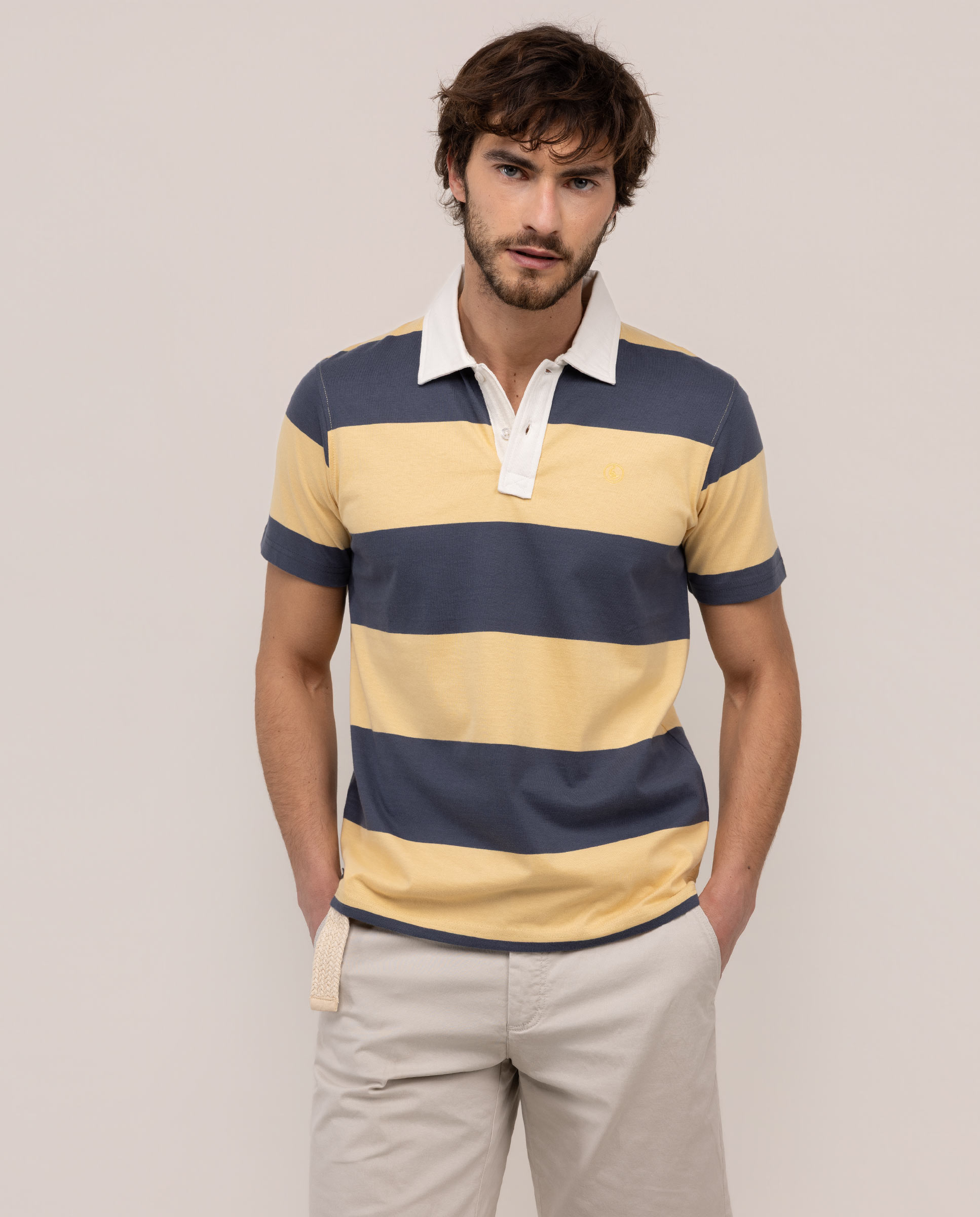 Polo rugby de hombre de manga corta - El Ganso - Azul antracita Azul antracita-1