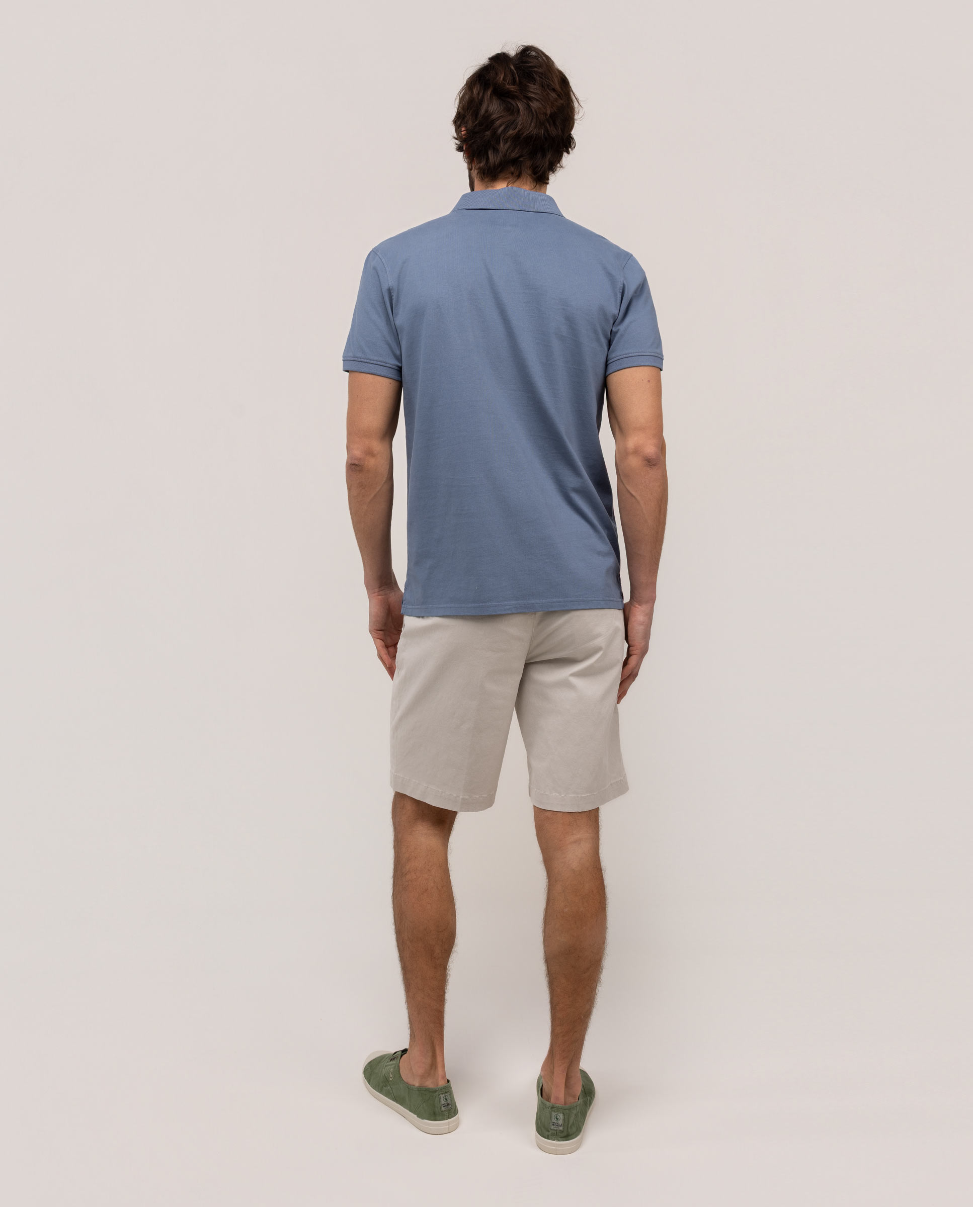 Polo de manga corta de hombre liso - El Ganso - Crudo Azul antracita-4