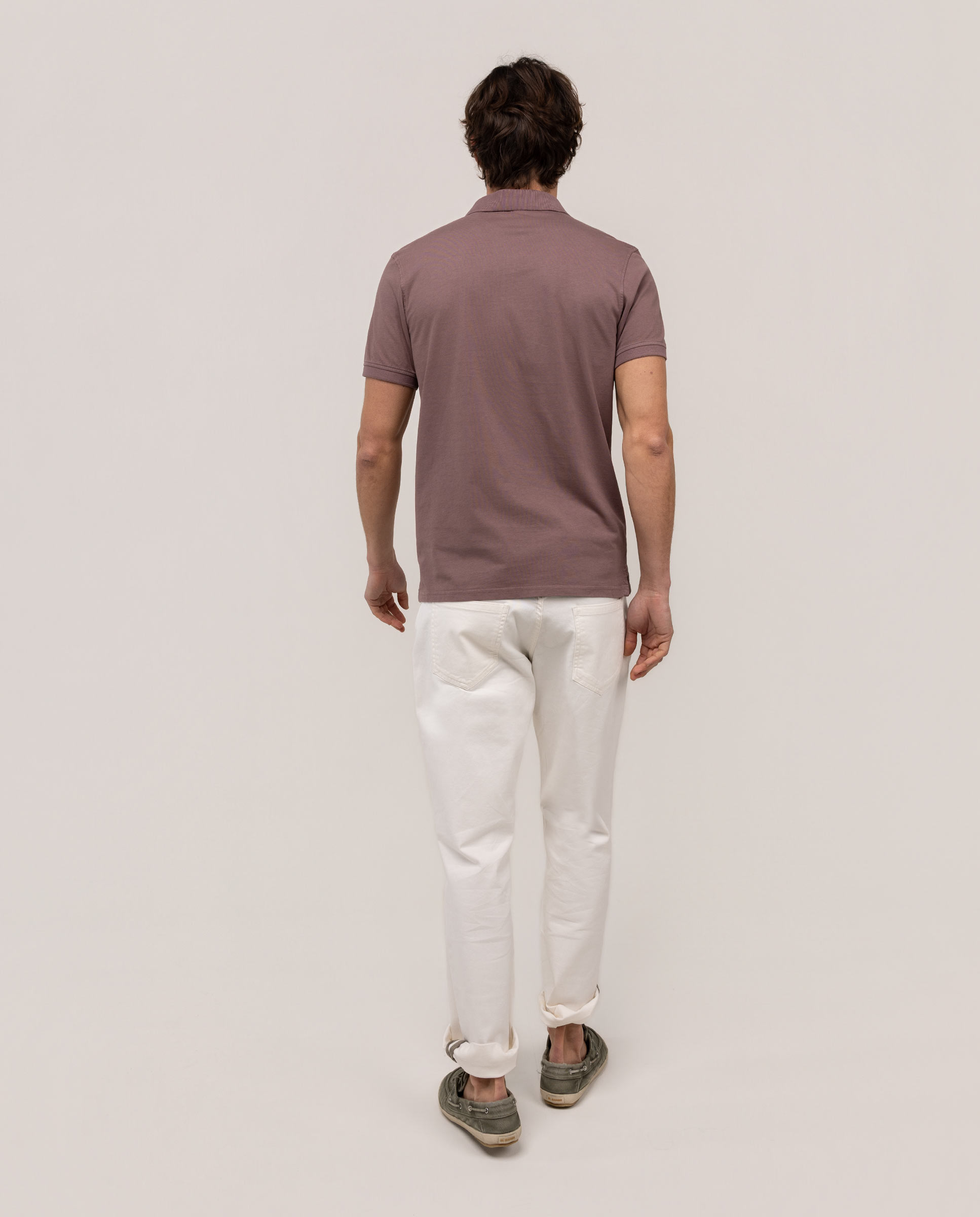 Polo de manga corta de hombre liso - El Ganso - Malva Malva-4