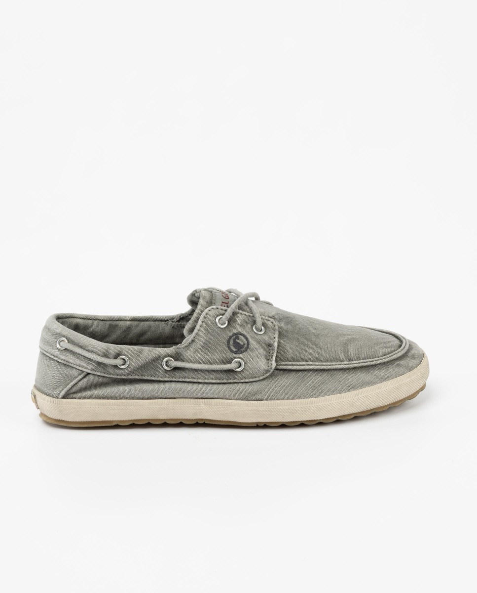 Imagen 0 de Naútico garment dyed de hombre de algodón liso Gris