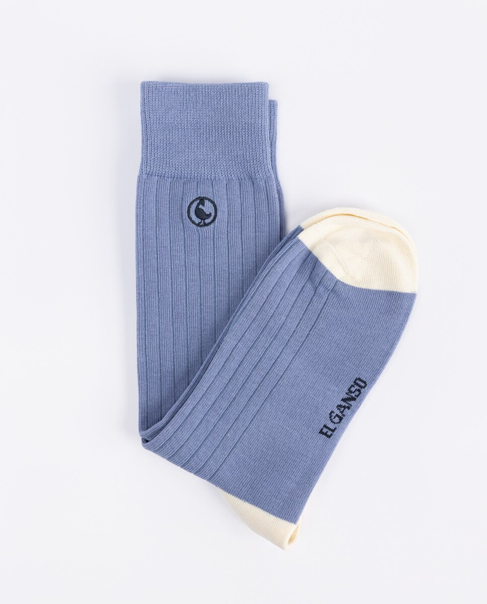 Alto de hombre liso - El Ganso - Azul / Blanco Azul / Blanco-2