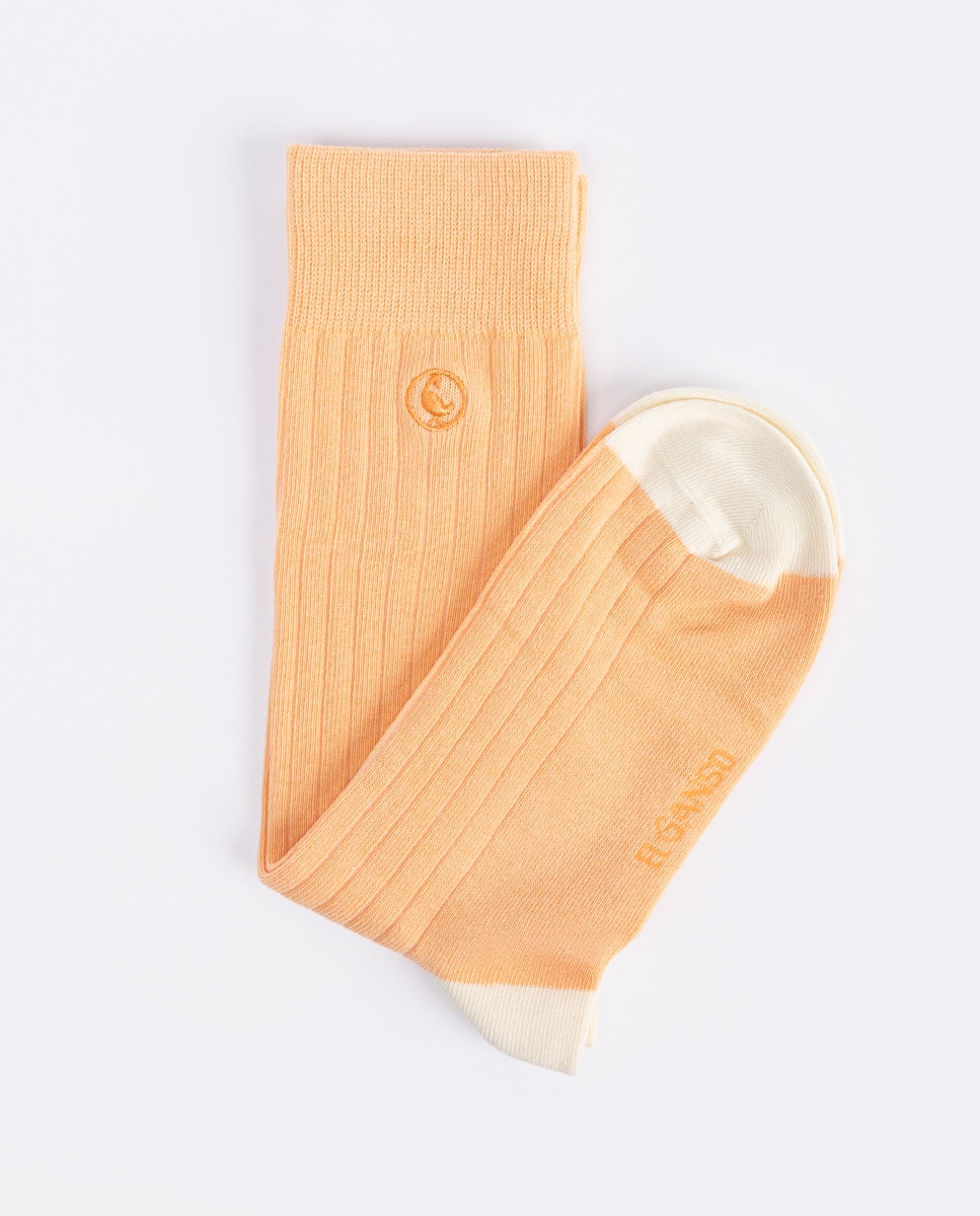 Calcetín alto de hombre liso - El Ganso - Naranja Naranja-2