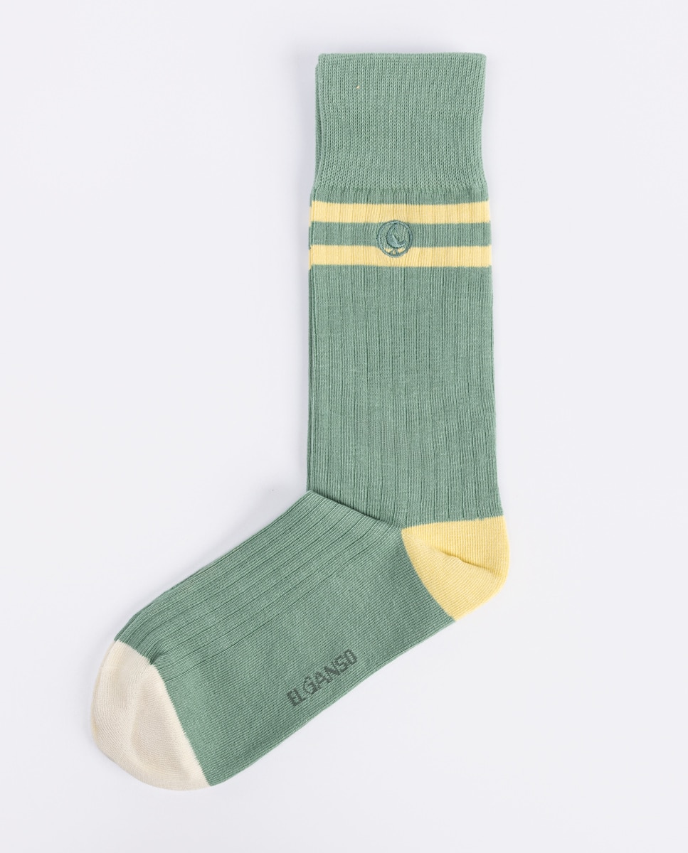 Calcetín alto de hombre liso - El Ganso - Verde claro Verde claro-1