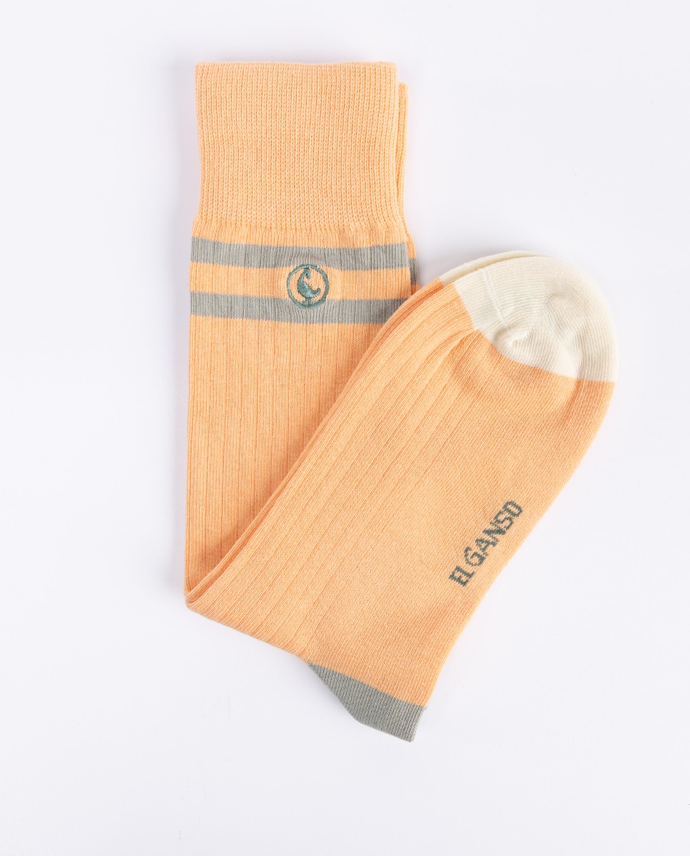 Calcetín alto de hombre liso - El Ganso - Naranja Naranja-2
