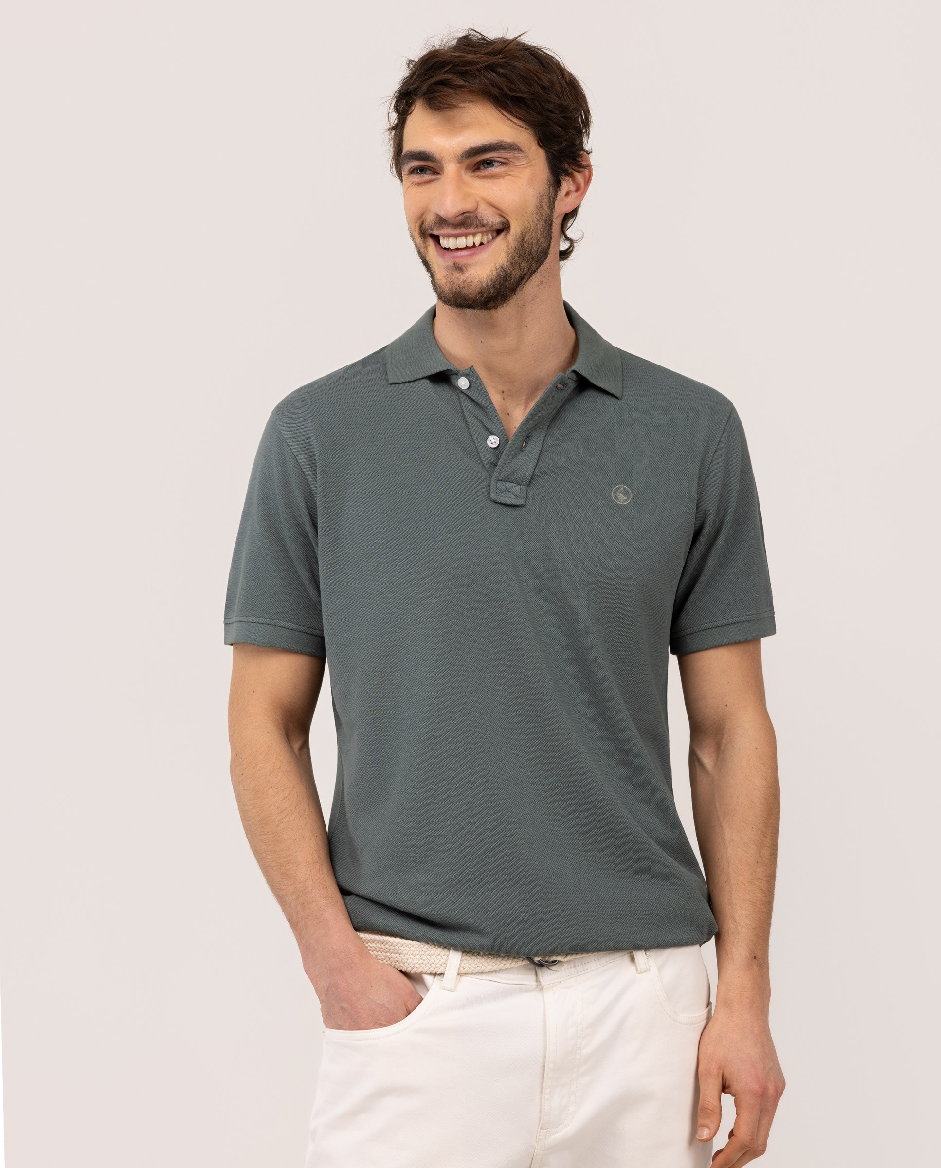Polo piqué de hombre tinte garment dyed - El Ganso - Verde oscuro Verde oscuro-1