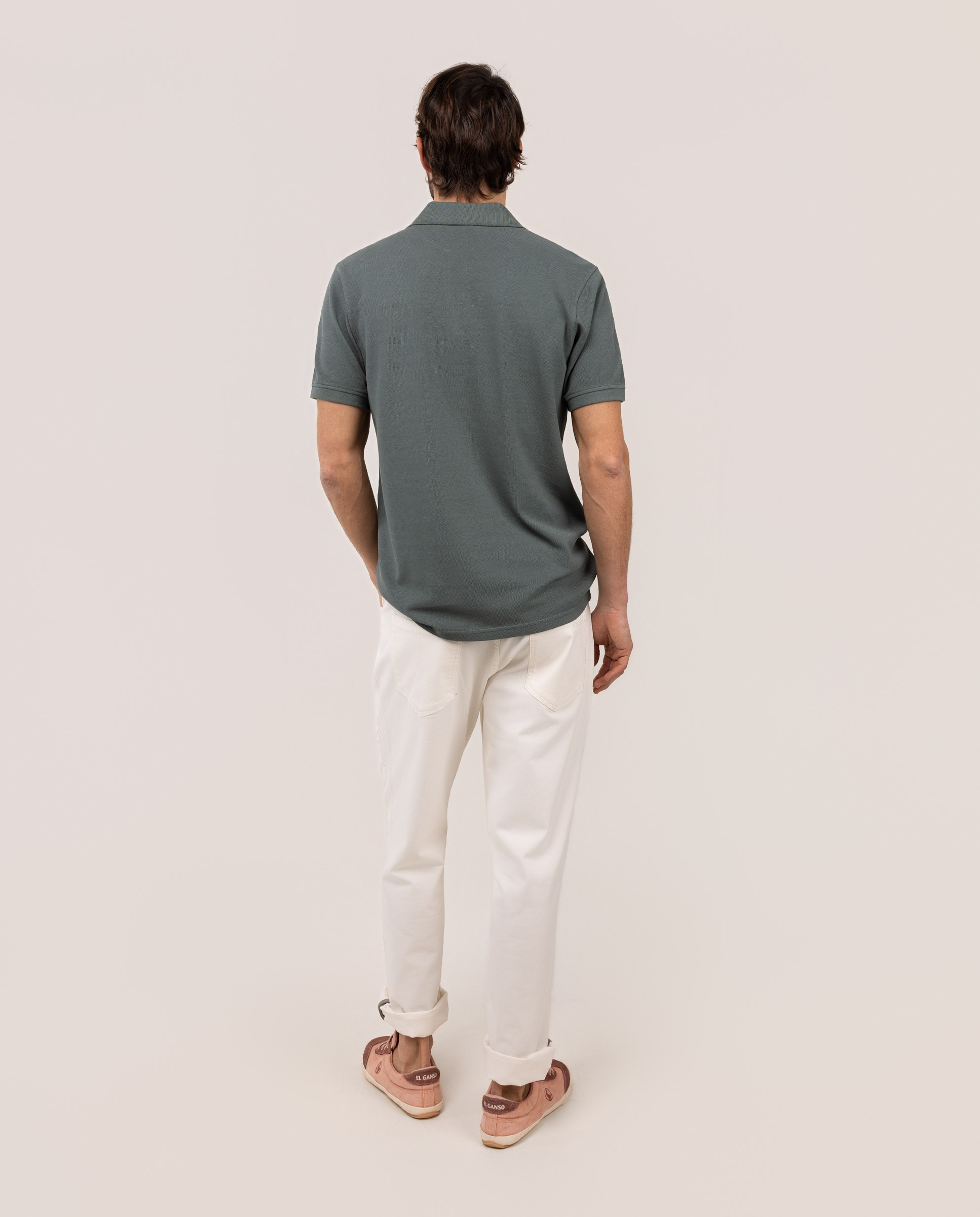 Polo piqué de hombre tinte garment dyed - El Ganso - Verde oscuro Verde oscuro-4