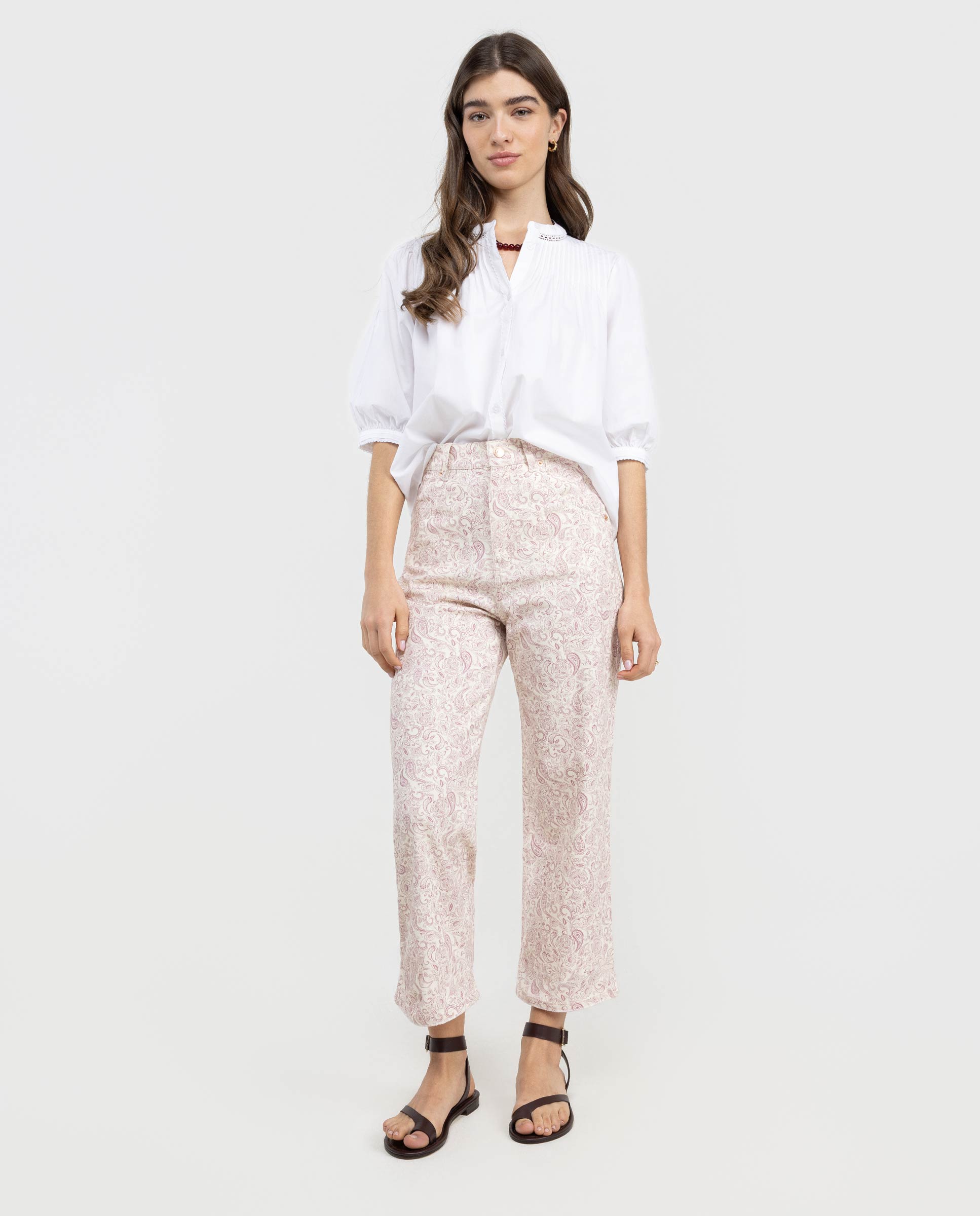 El Ganso - Pantalones rectos de mujer Amelia Estampado Coral.