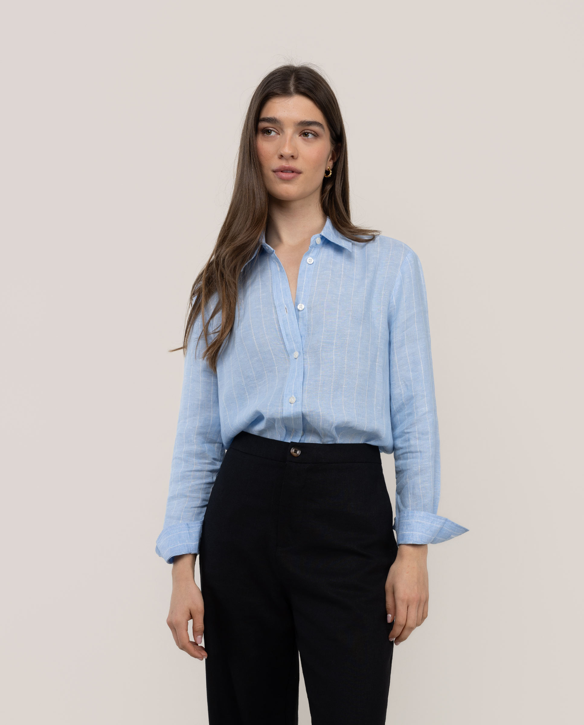 El Ganso - Camisa de mujer Rose Lino Amarilla.