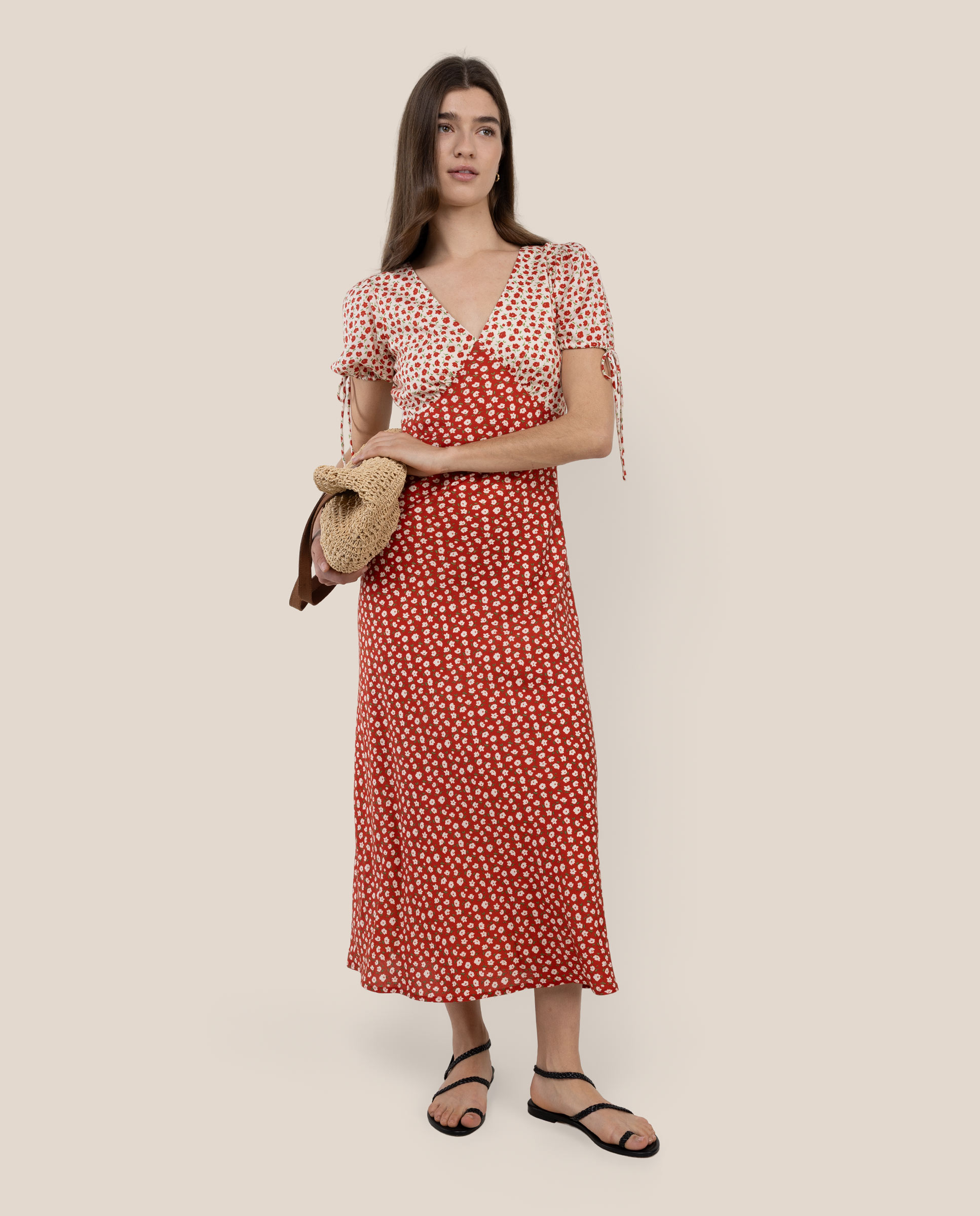 El Ganso - Vestido midi de mujer de flores sophie.
