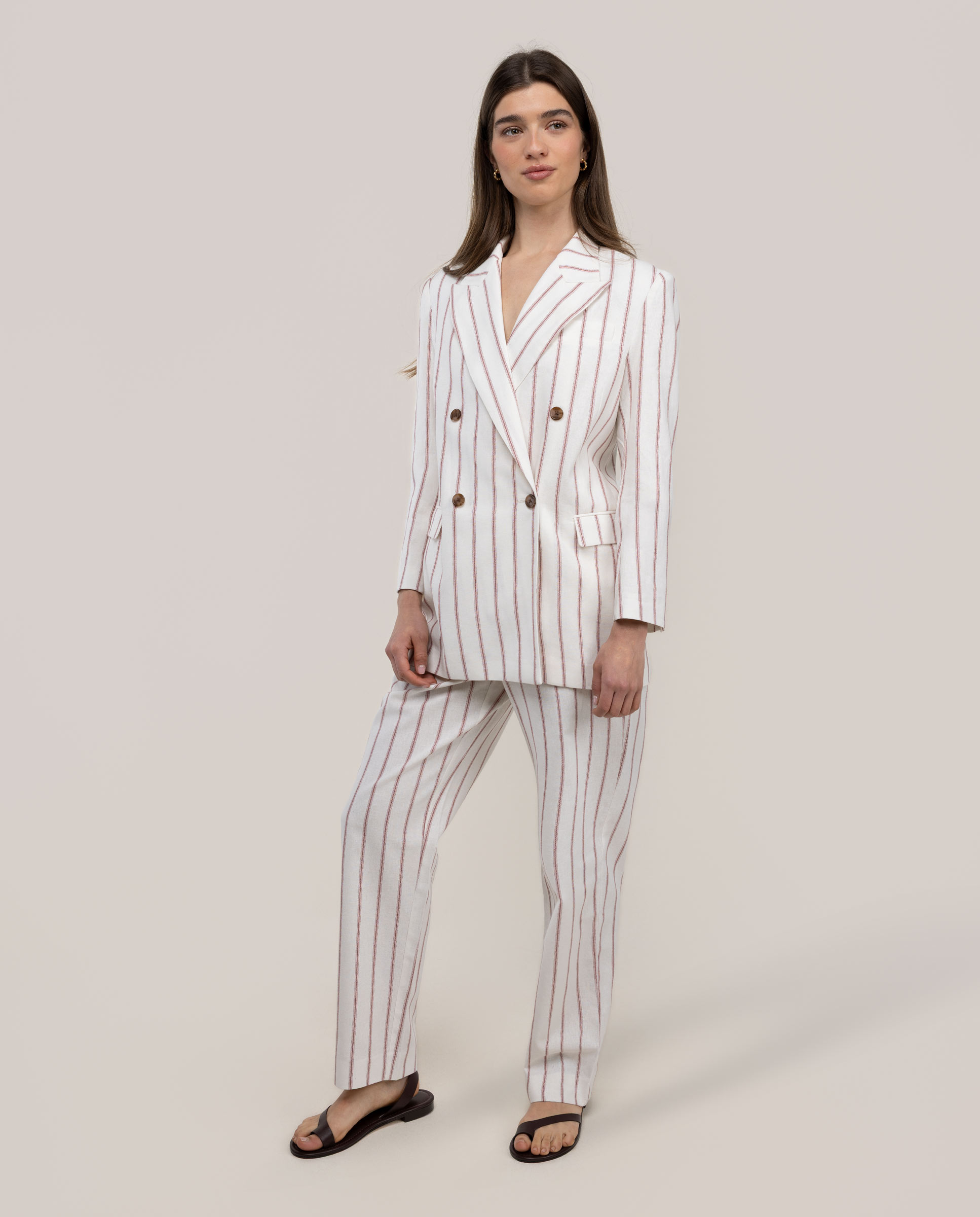 Blazer de rayas de mujer diana - El Ganso - Azul claro Natural-2