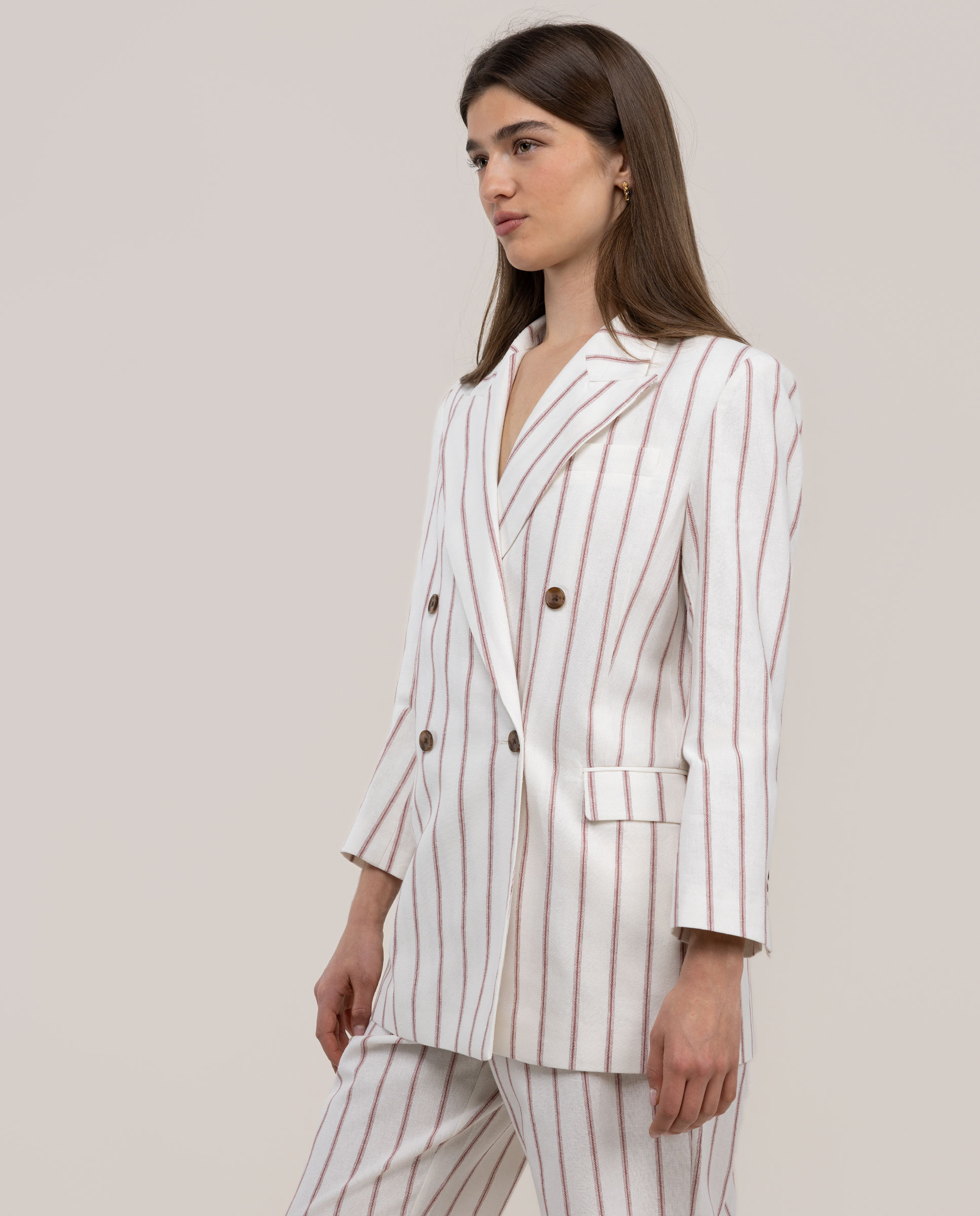 Blazer de rayas de mujer diana - El Ganso - Azul claro Natural-3