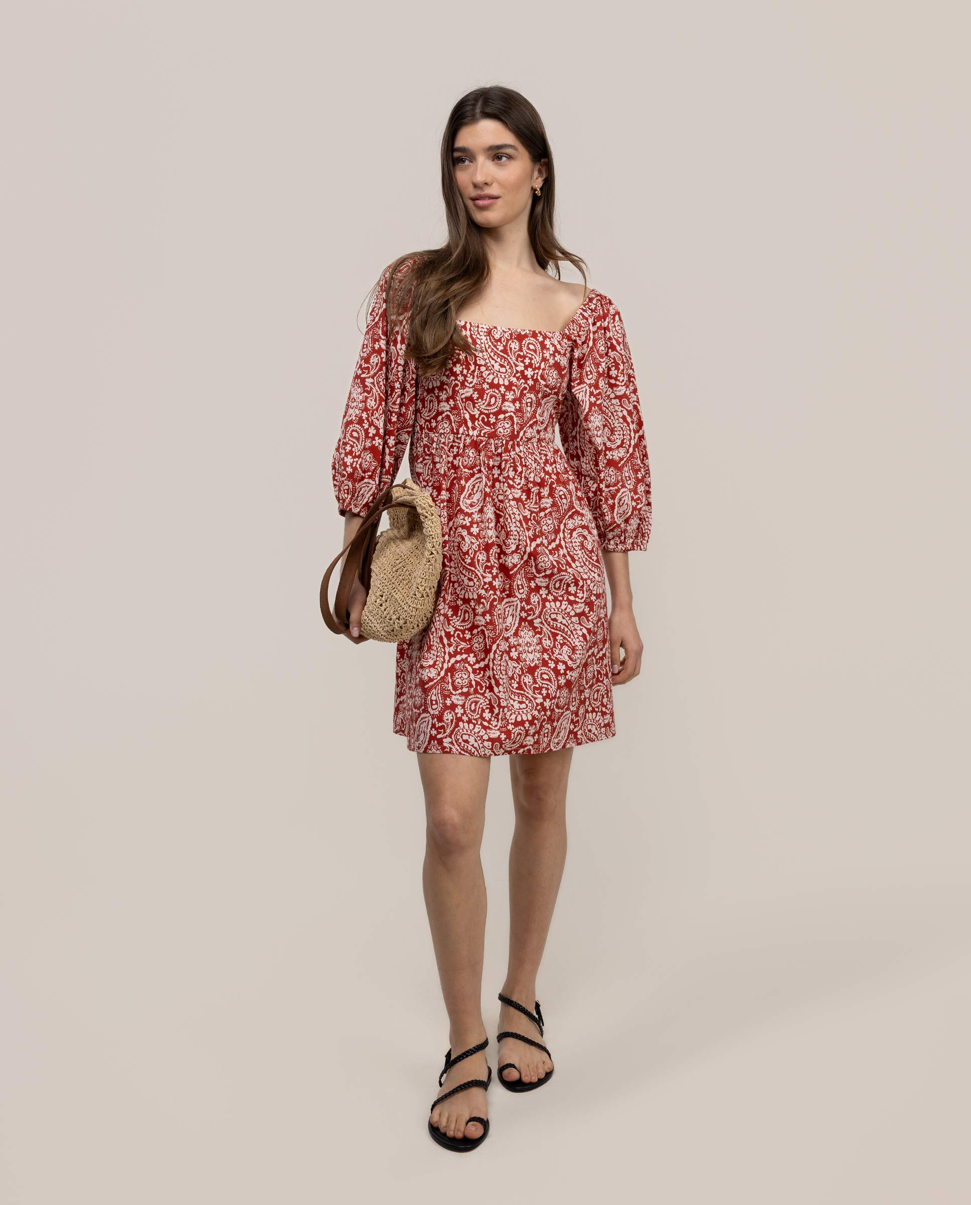 El Ganso - Vestido estampado de mujer vinita.