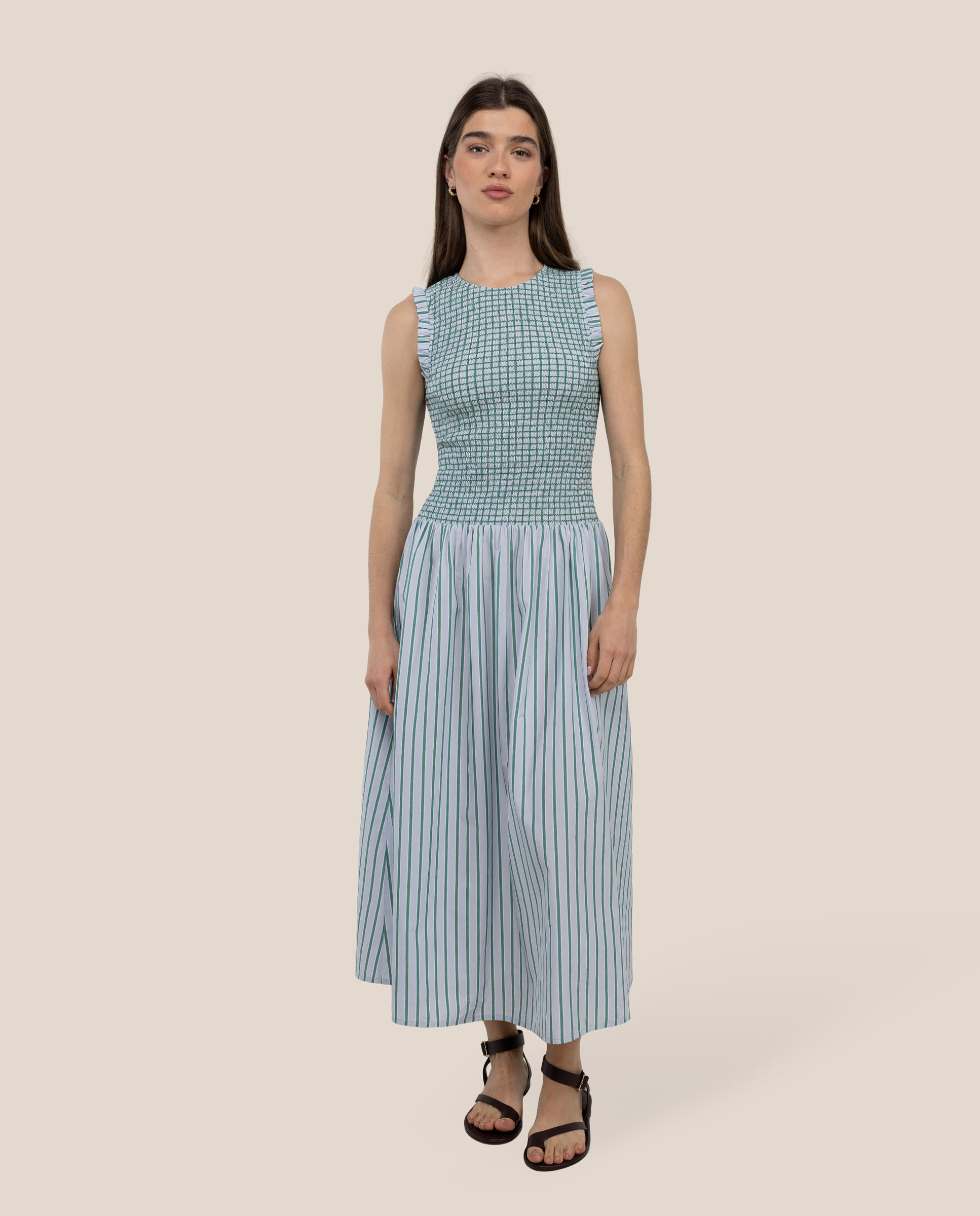 El Ganso - Vestido midi de rayas de mujer valentina.