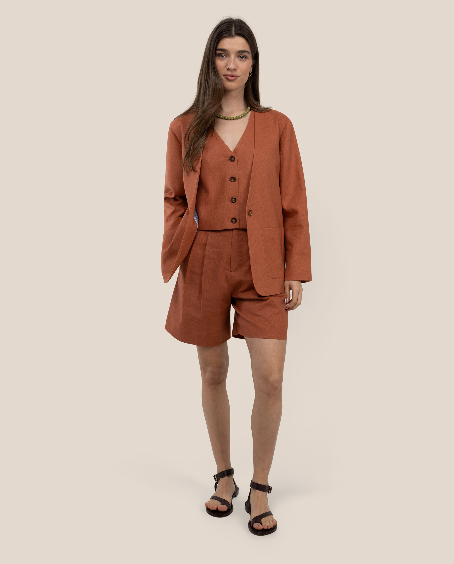 Blazer liso de mujer gaia - El Ganso - Rojo Teja Rojo Teja-2