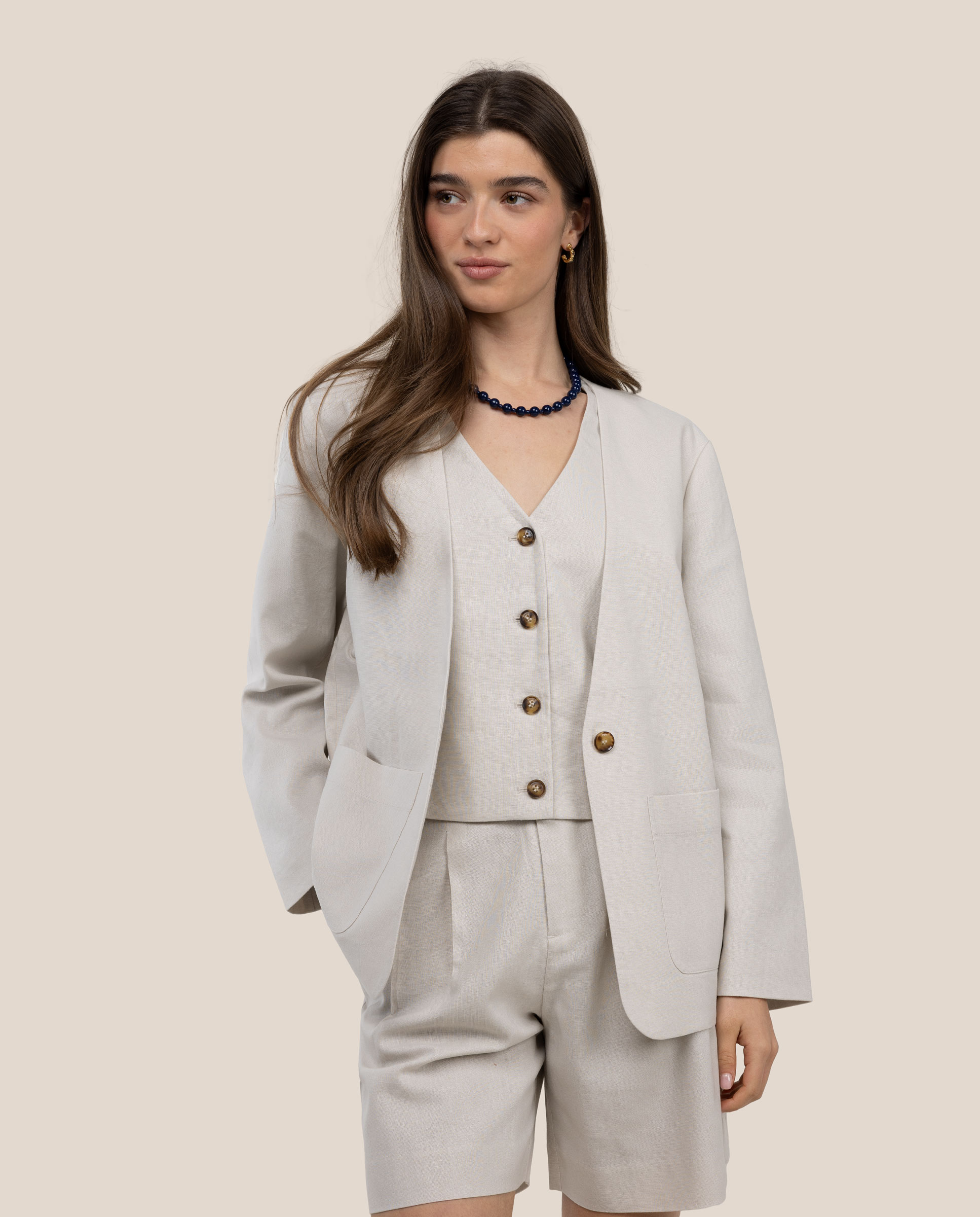 Blazer liso de mujer gaia - El Ganso - Natural Natural-2