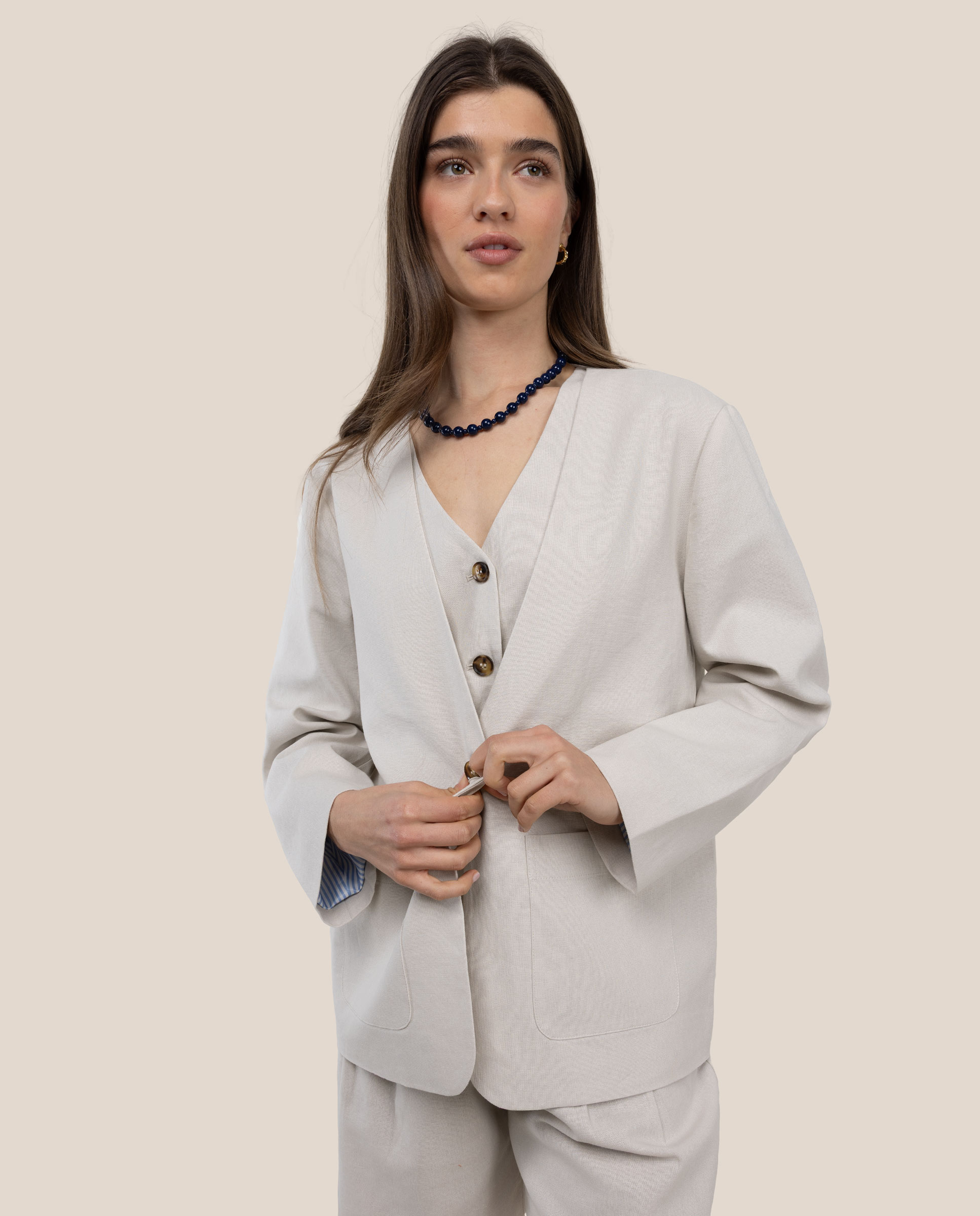 Blazer liso de mujer gaia - El Ganso - Natural Natural-3